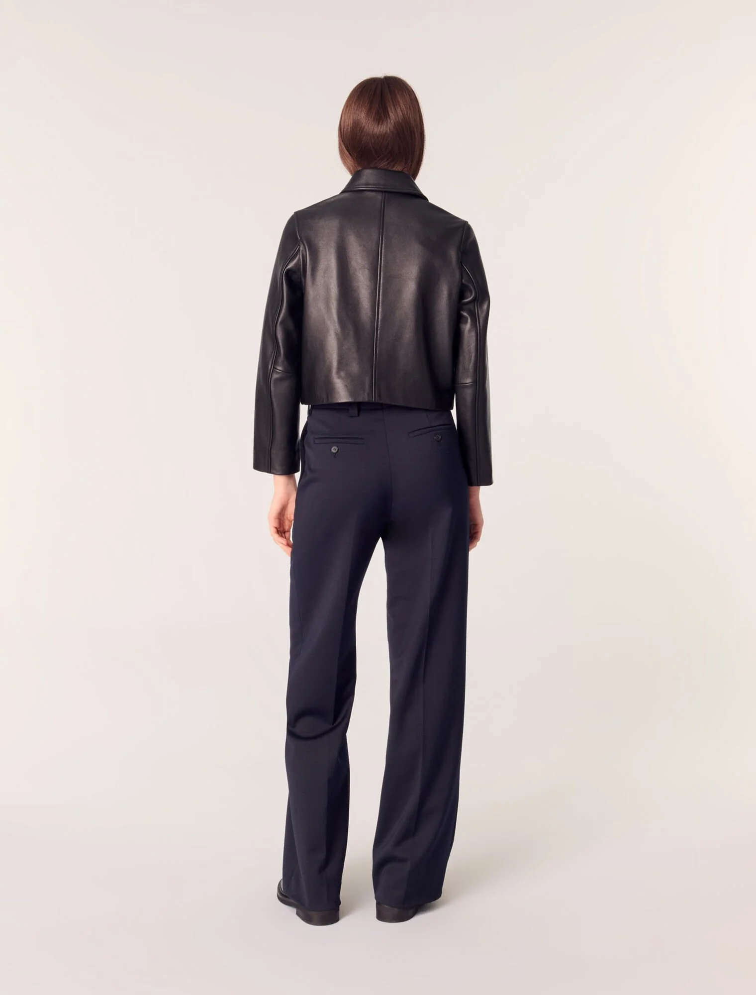 Suit trousers with pintucks Navy - Image 3