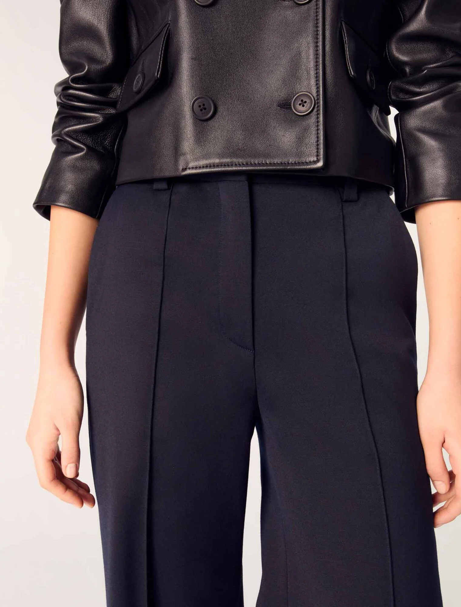 Suit trousers with pintucks Navy - Image 6