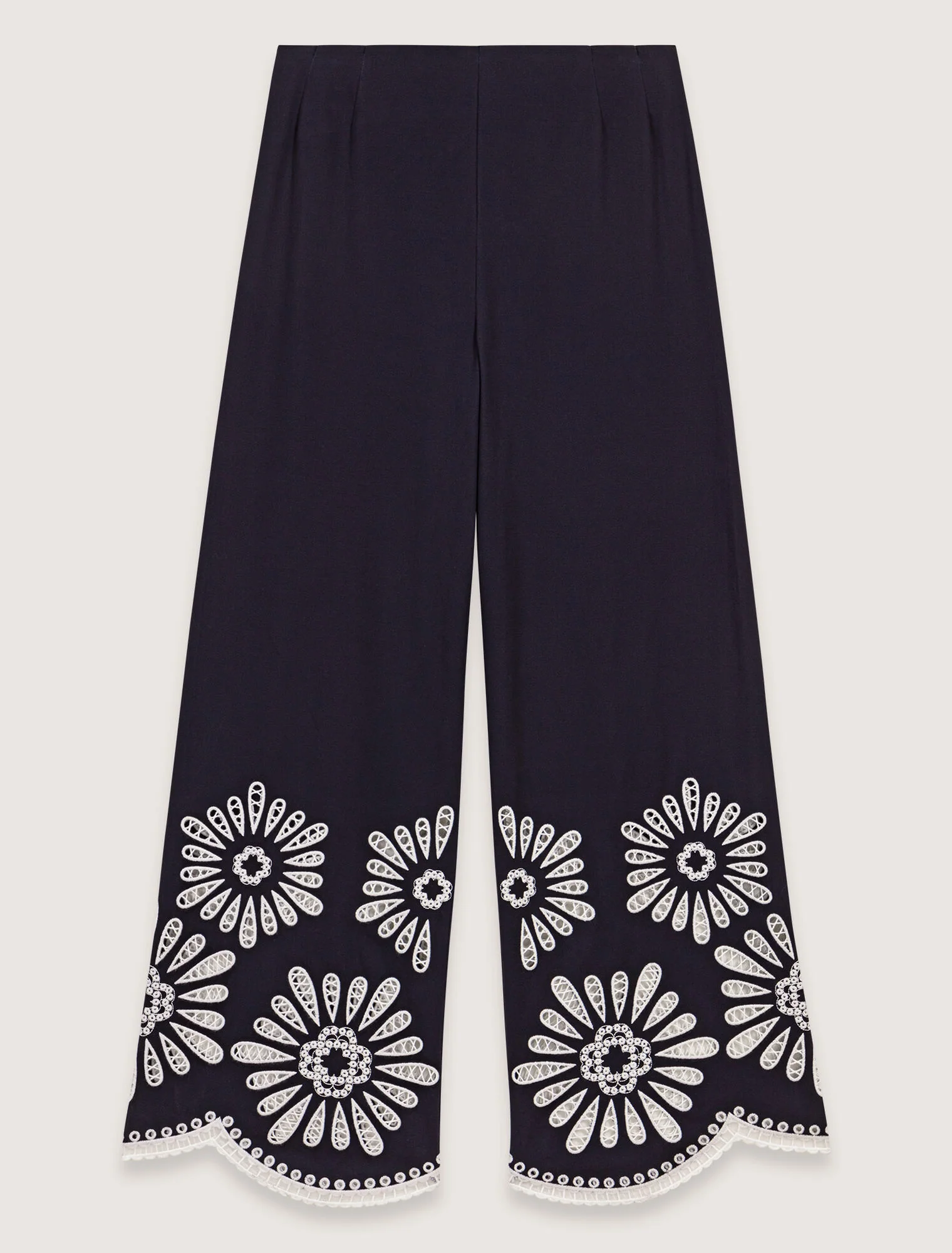 Trousers with crochet detail Navy - Image 6