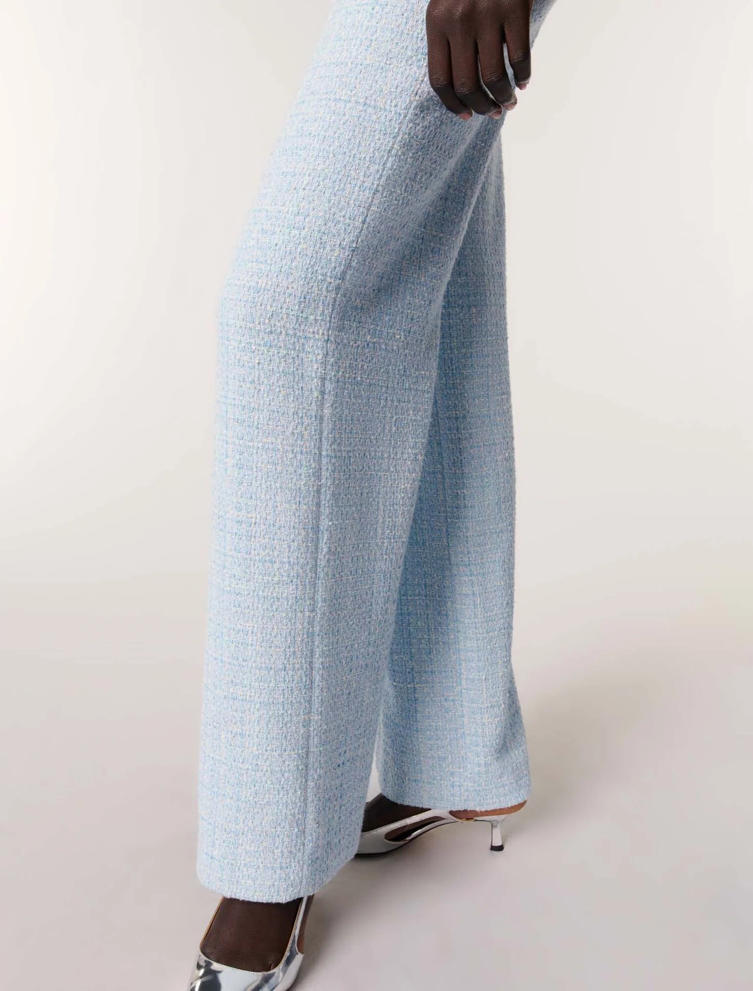 Tweed trousers with belt Blue Sky - Image 6