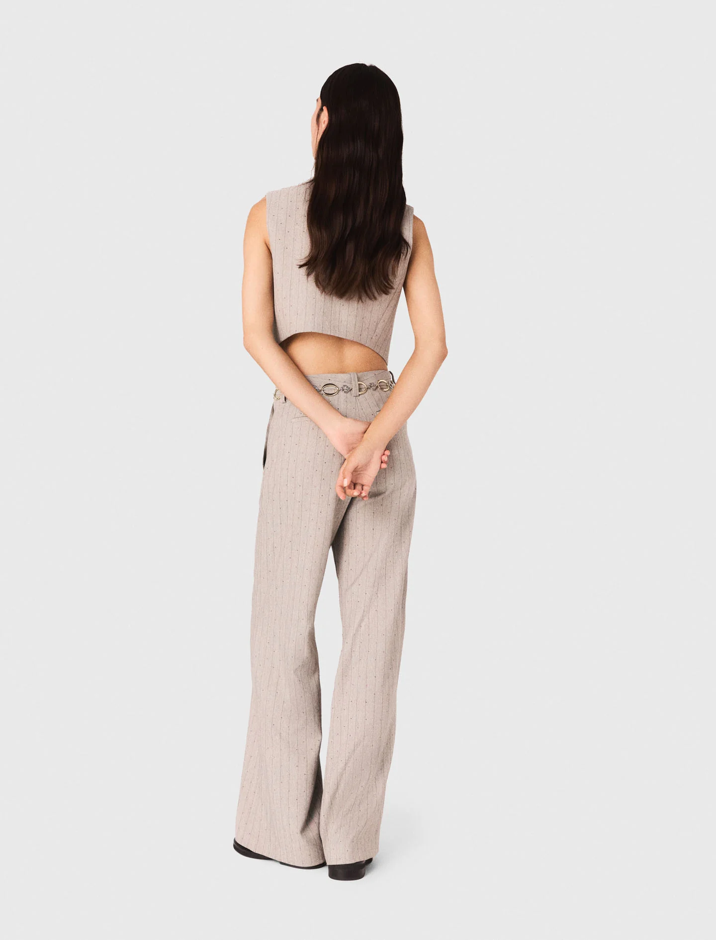 Rhinestone suit trousers Light Grey - Image 3