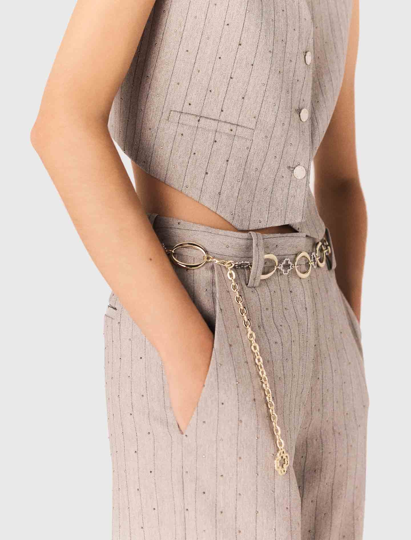 Rhinestone suit trousers Light Grey - Image 5