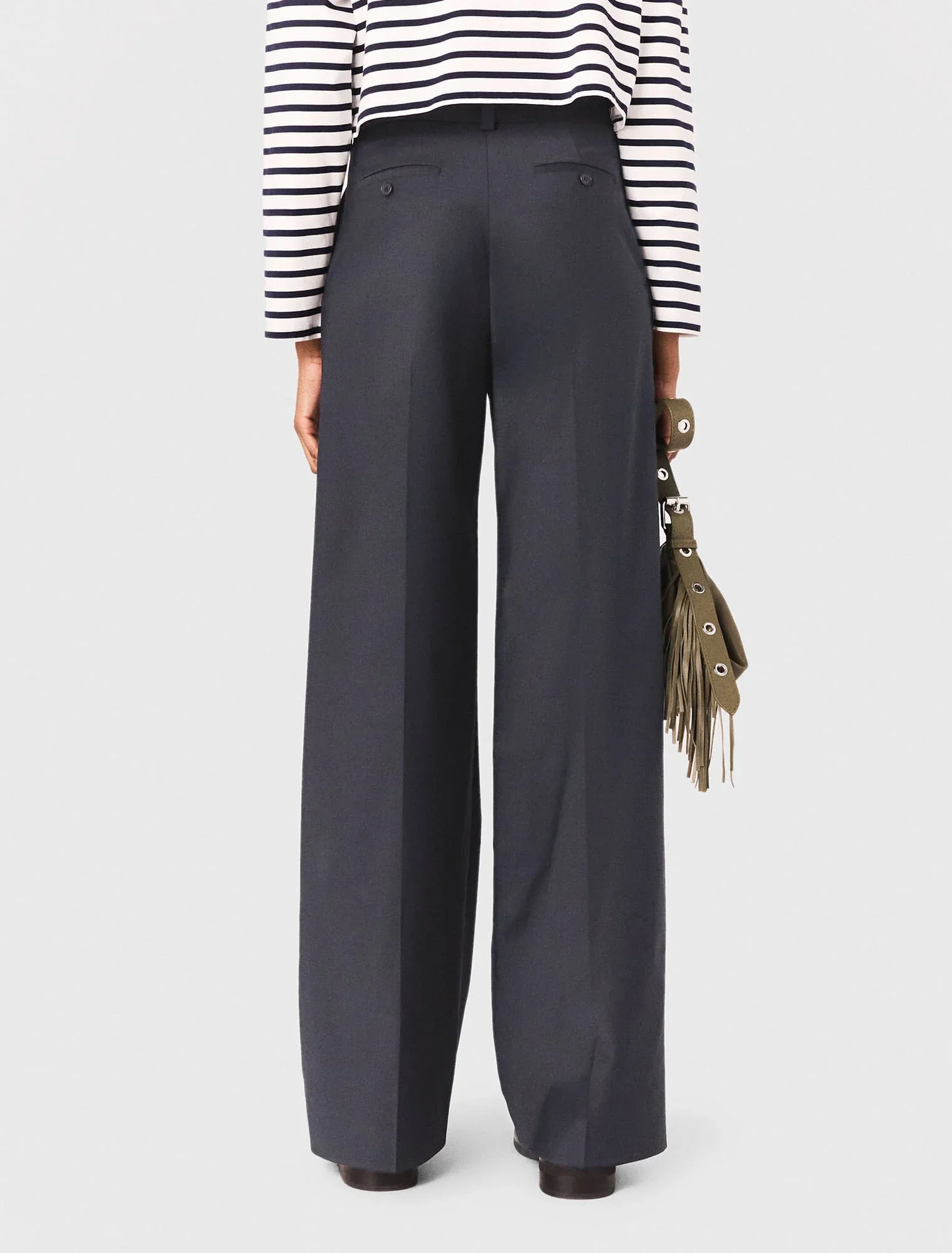 Suit trousers with chain detail Navy - Image 3