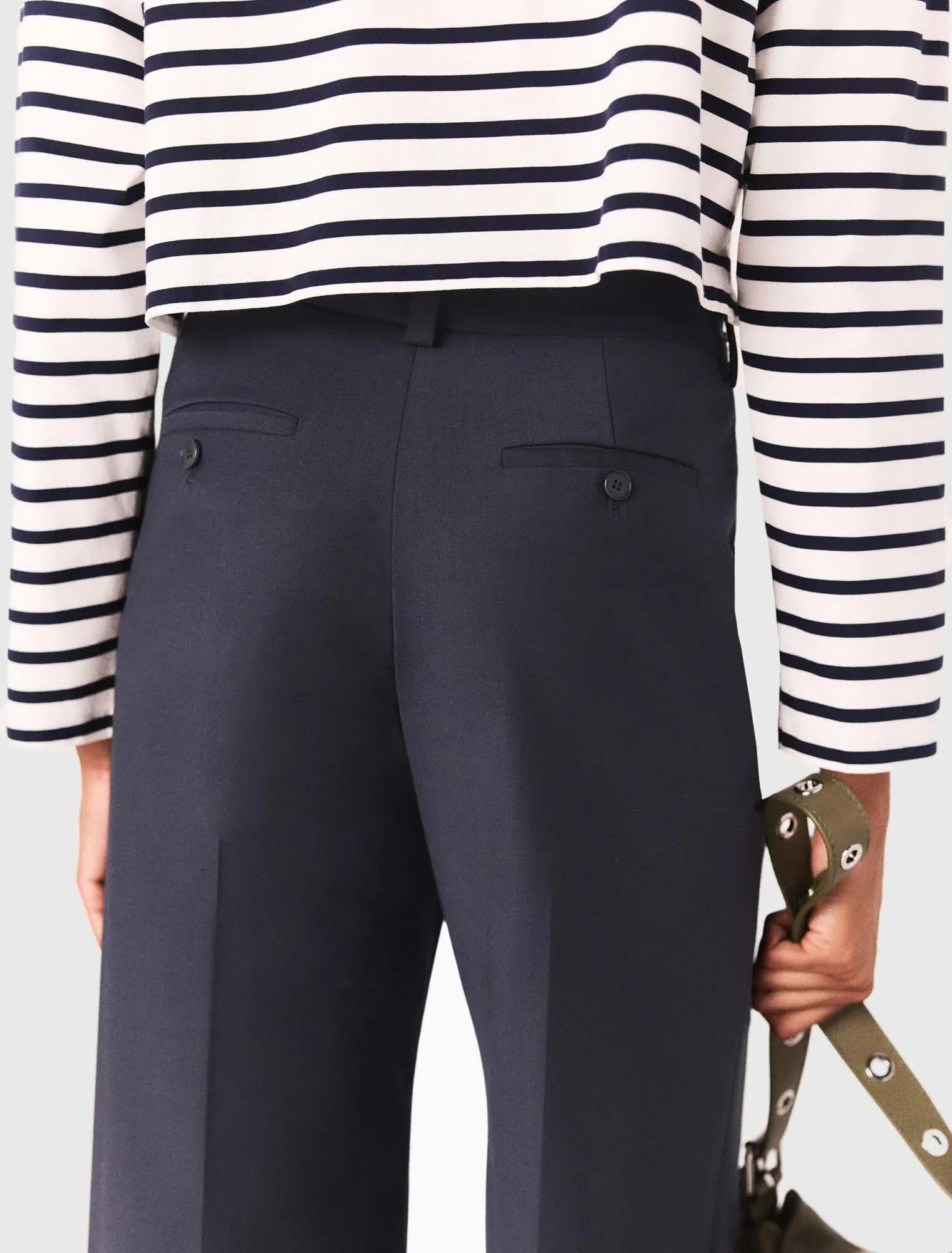 Suit trousers with chain detail Navy - Image 6