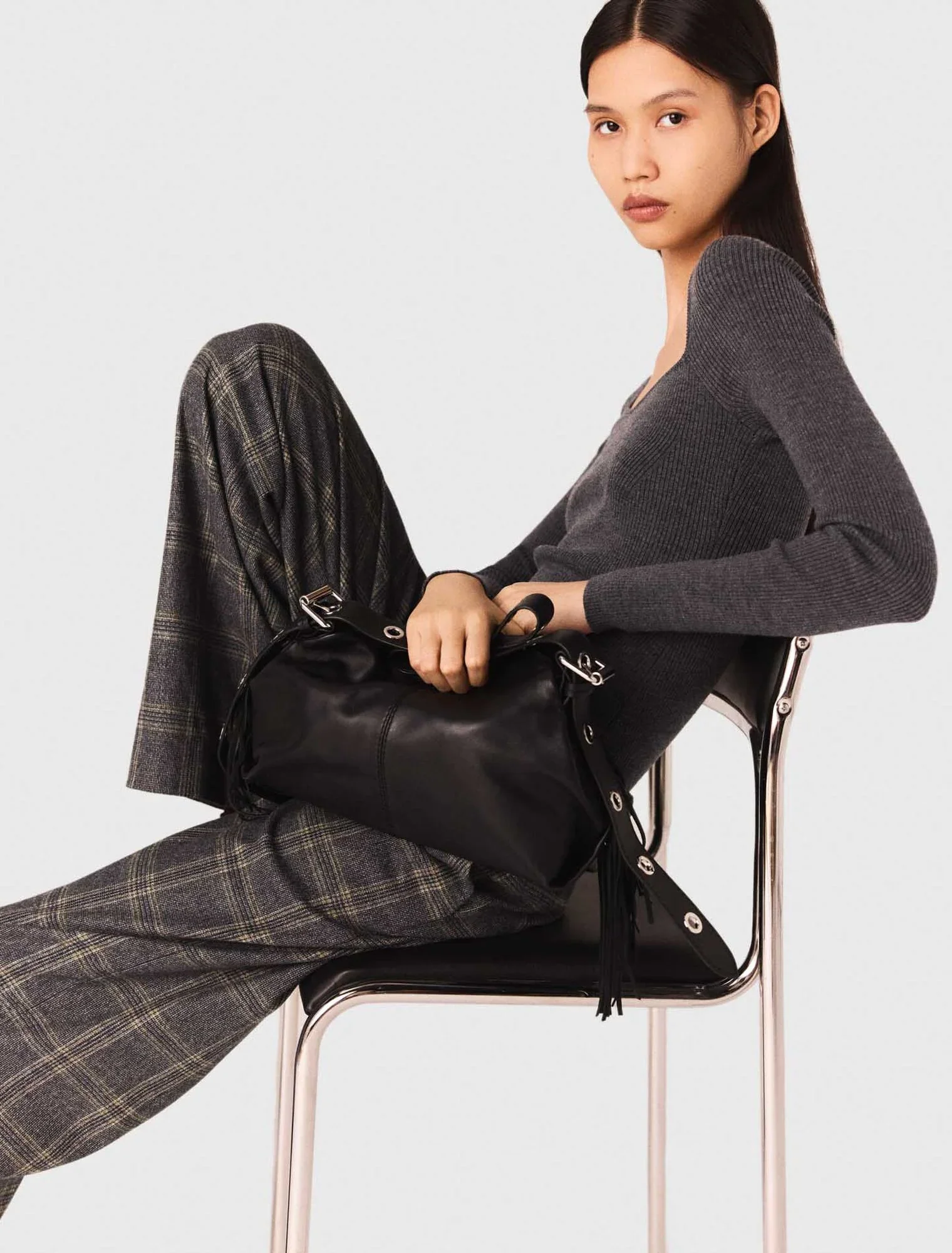 Checked suit trousers Grey - Image 3