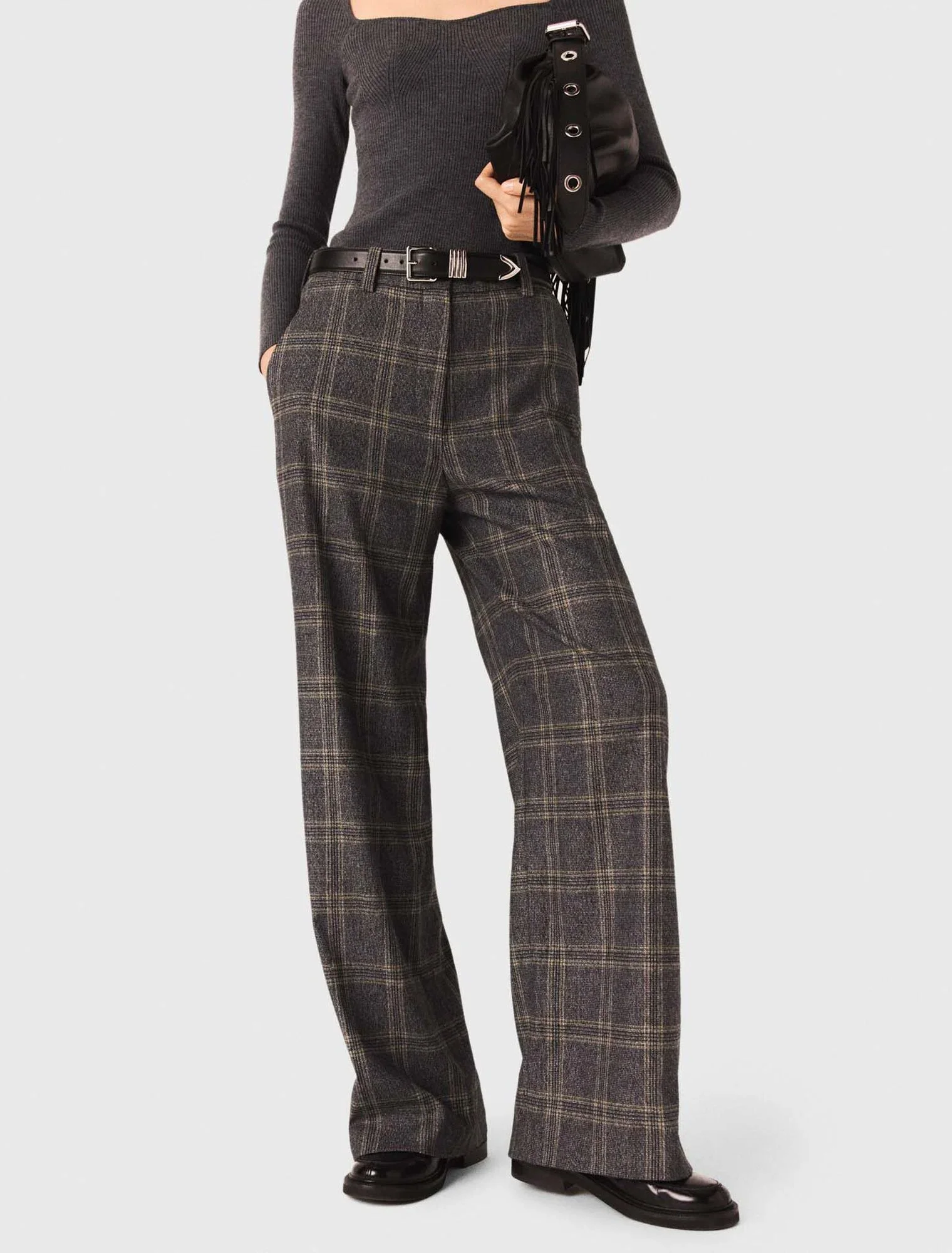 Checked suit trousers Grey - Image 4