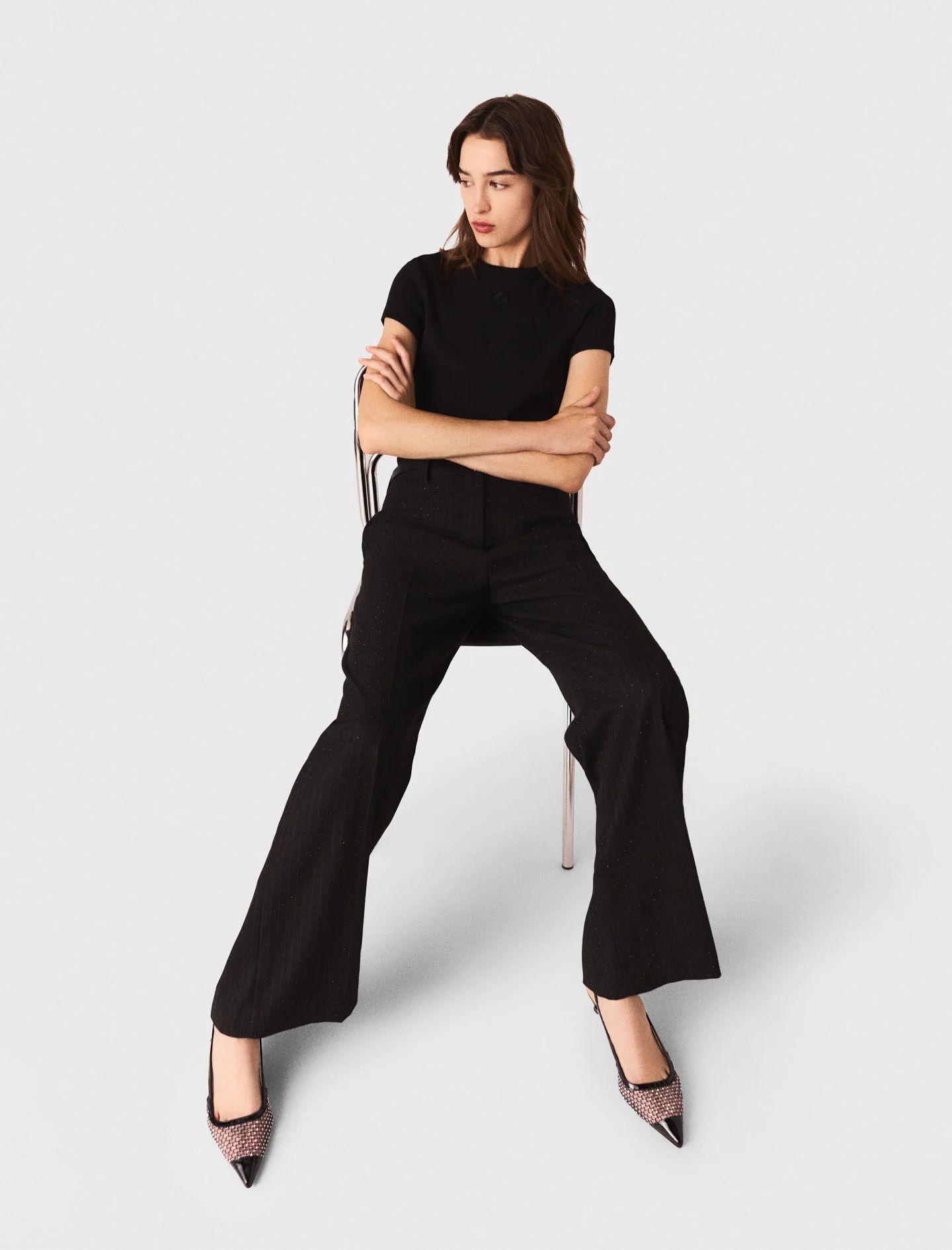 Rhinestone suit trousers Black - Image 4