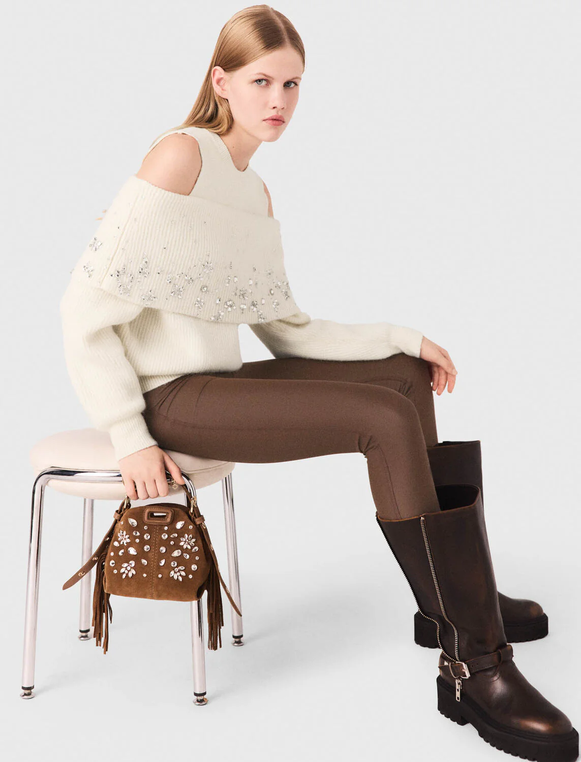 Jersey leggings Dark Brown - Image 3