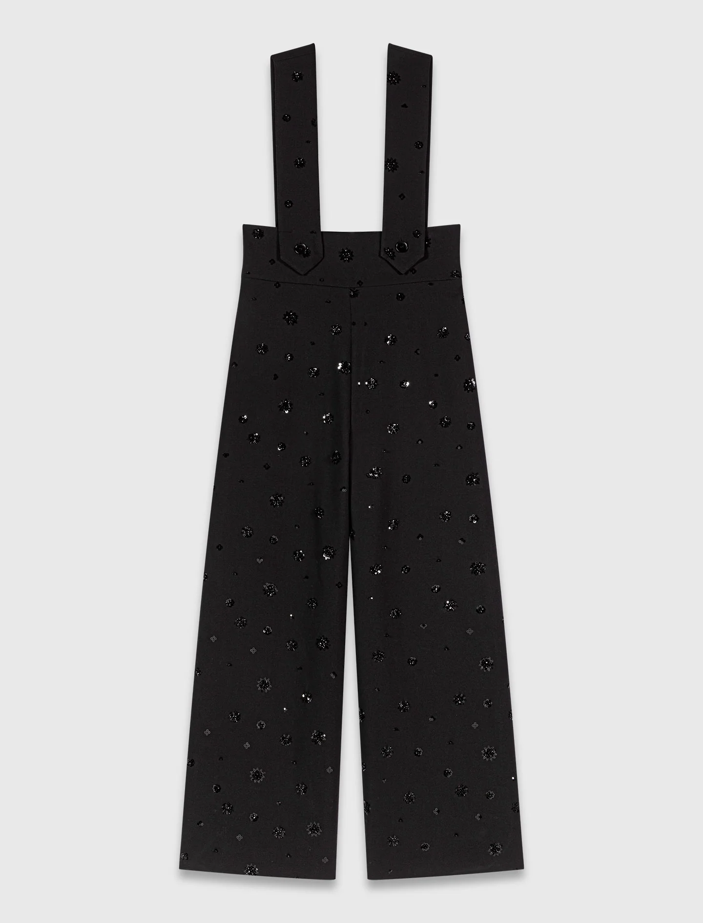 Embroidered trousers with braces Black - Image 8
