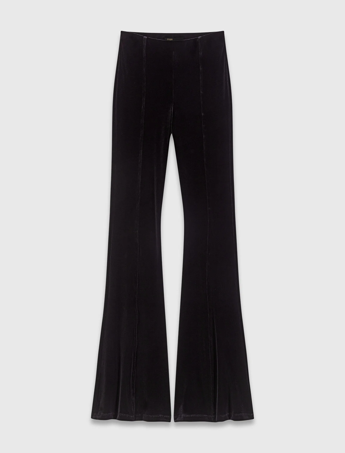 Stretch velour trousers Black - Image 6