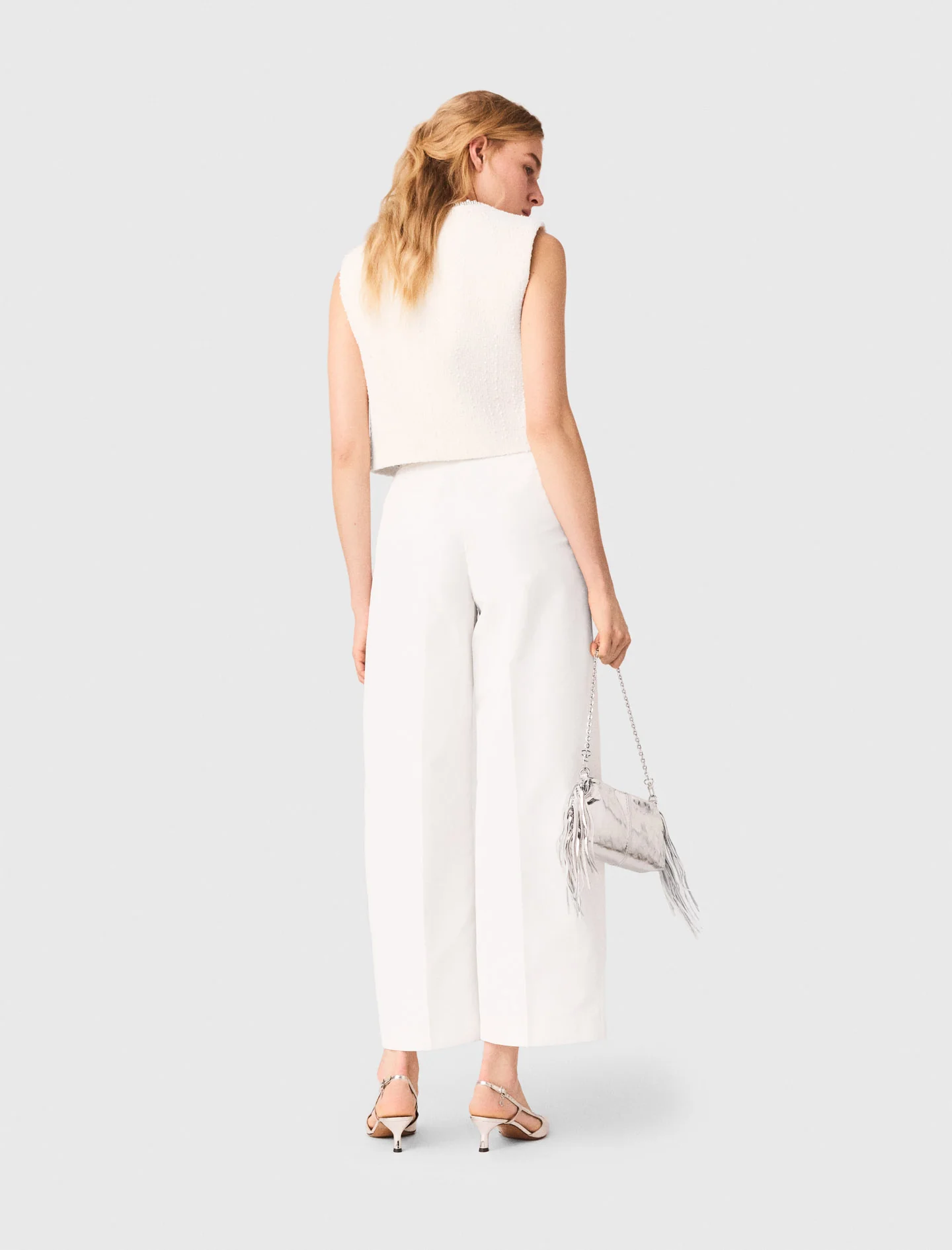 Balloon Suit Trousers White - Image 3