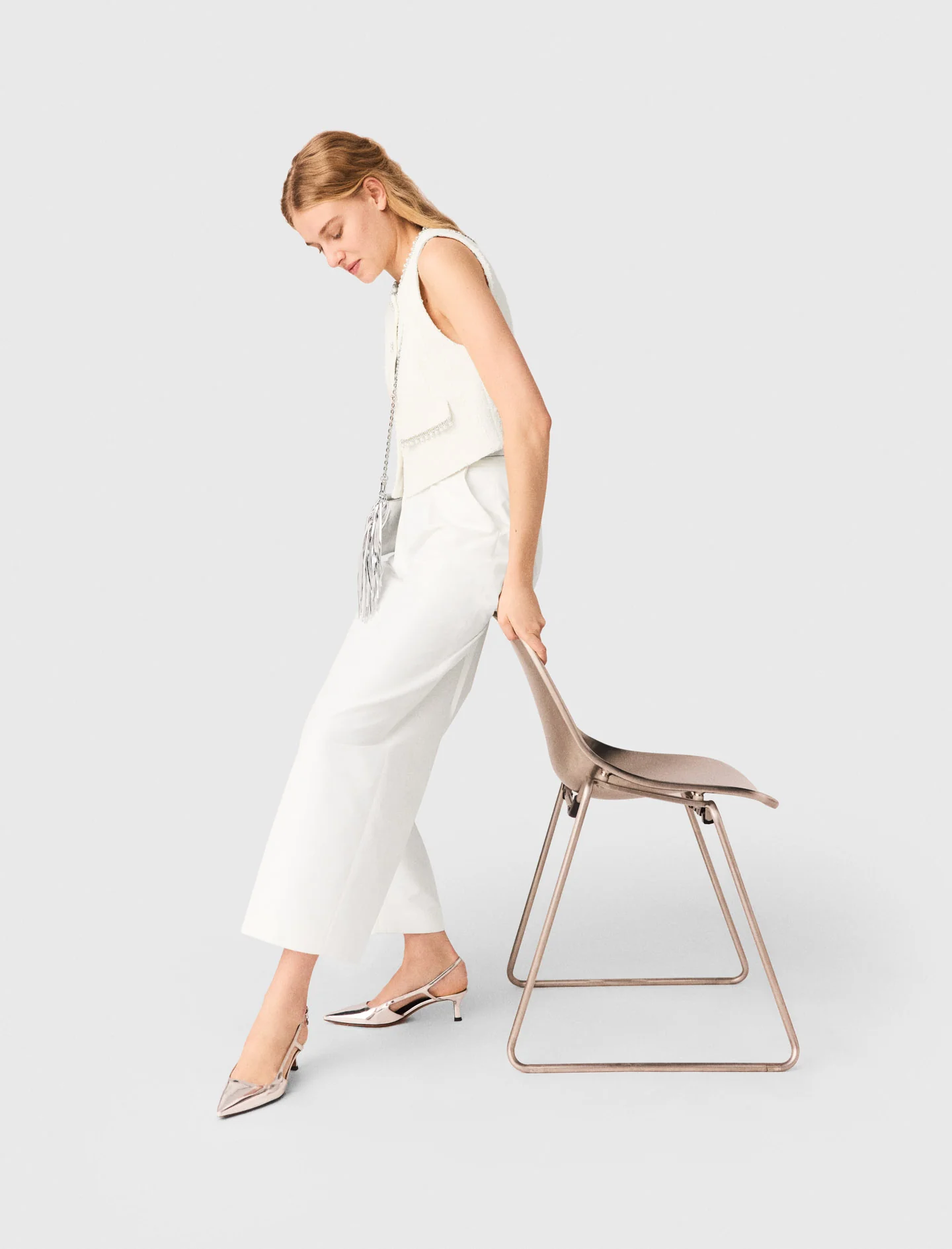 Balloon Suit Trousers White - Image 4