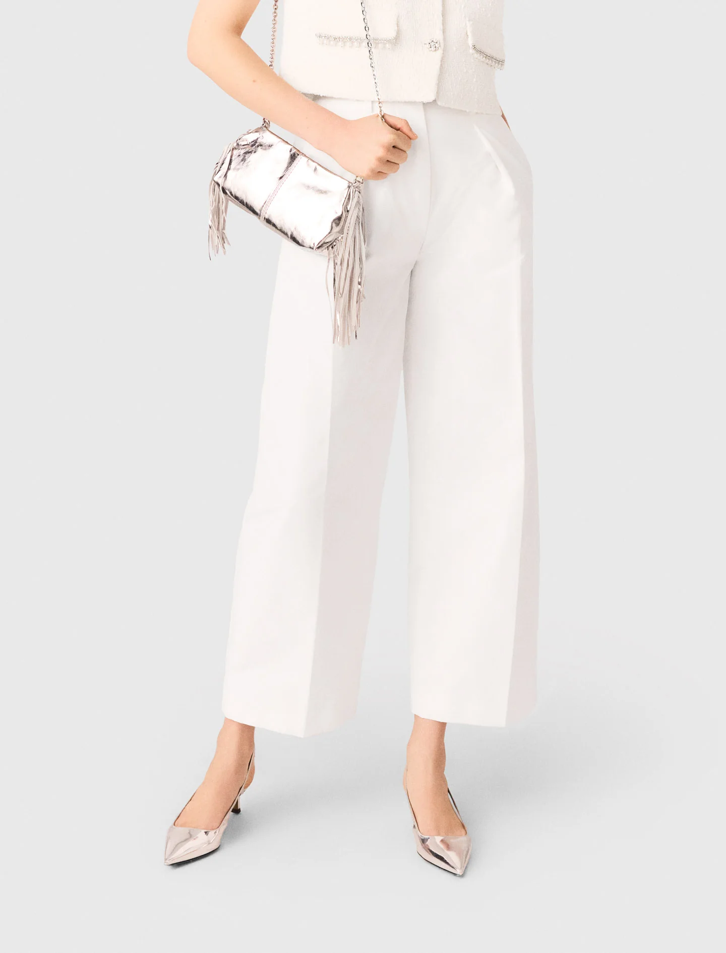 Balloon Suit Trousers White - Image 5