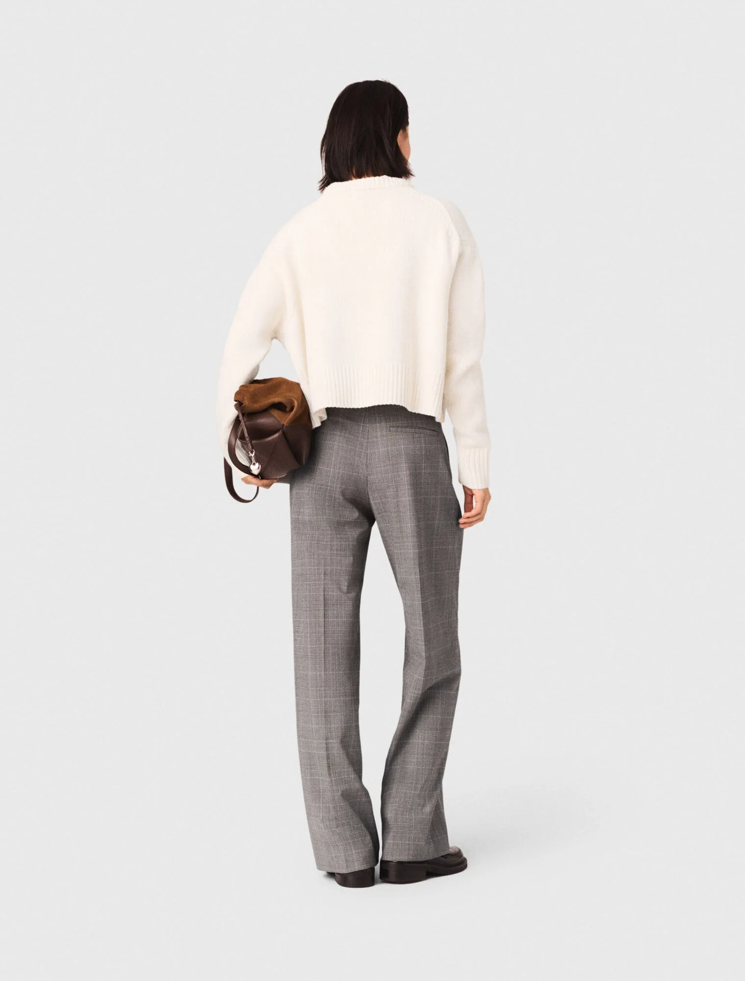 Checked Suit Trousers Grey - Image 3