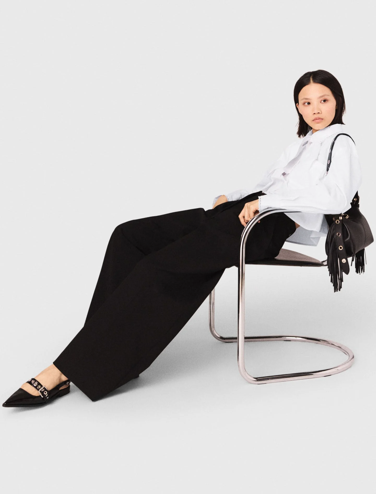 Balloon Suit Trousers Black - Image 8