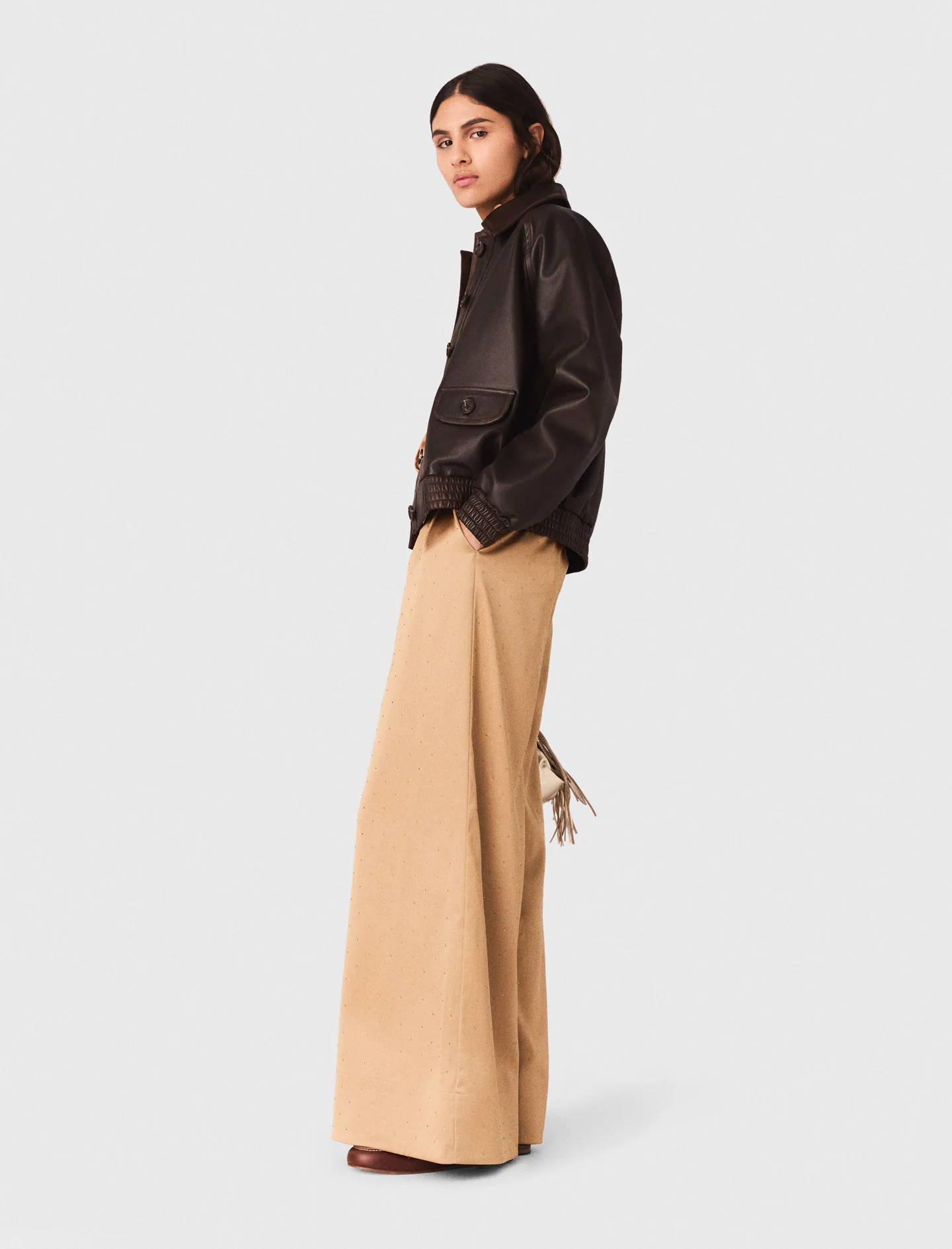 Rhinestone satin trousers - Image 3