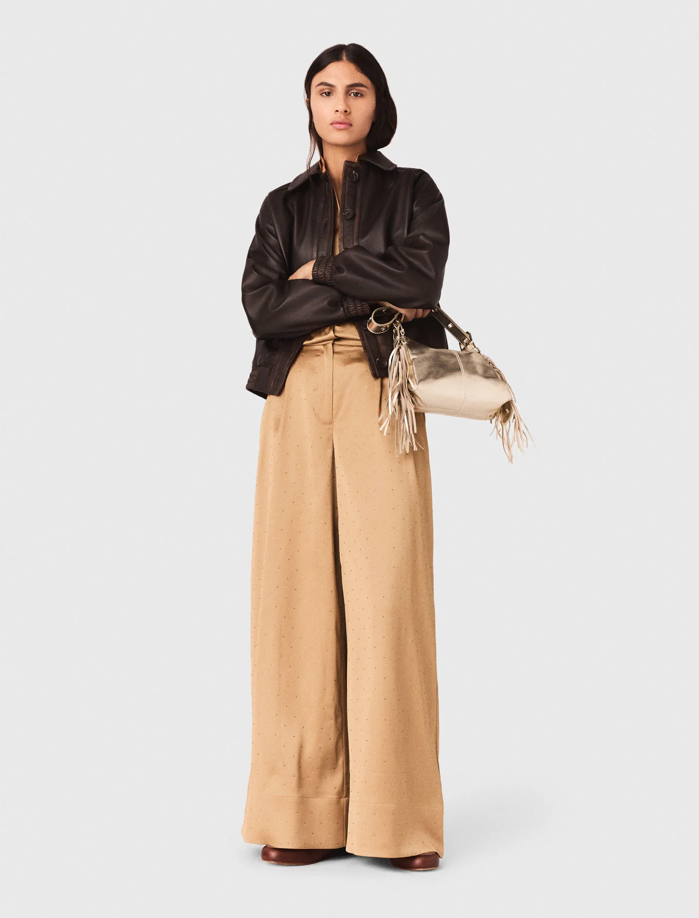 Rhinestone satin trousers - Image 5
