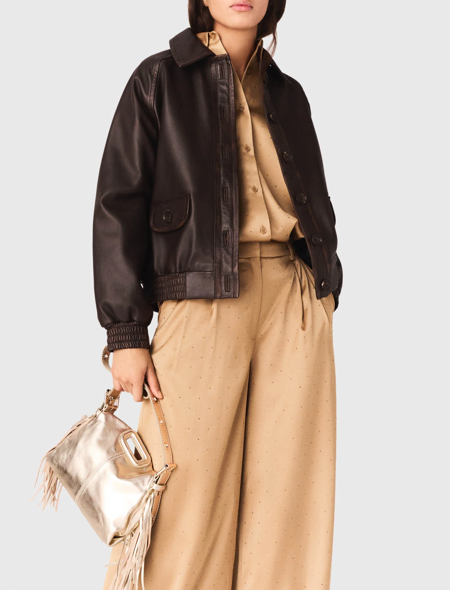 Rhinestone satin trousers - Image 6