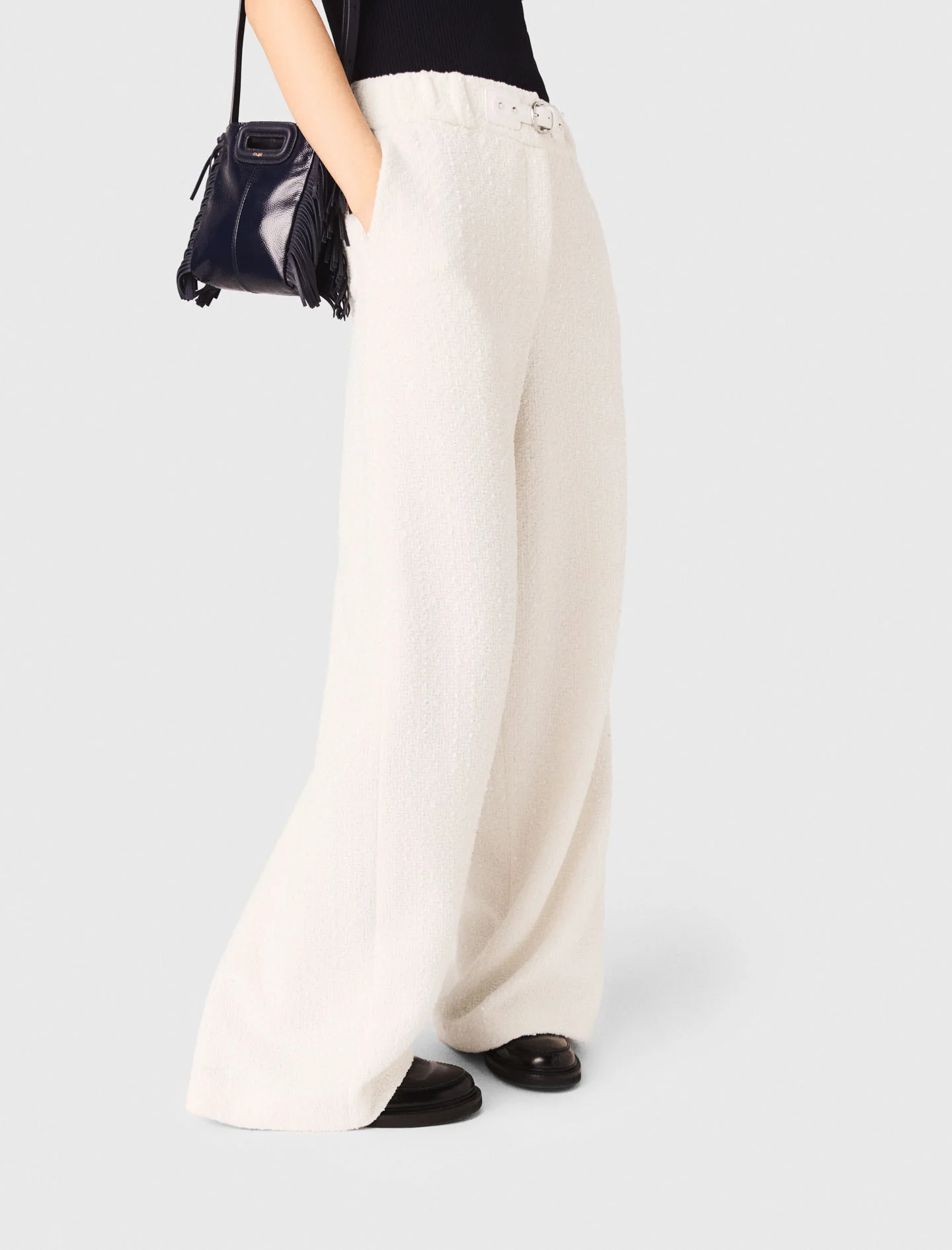 Wide-leg tweed trousers - Image 4