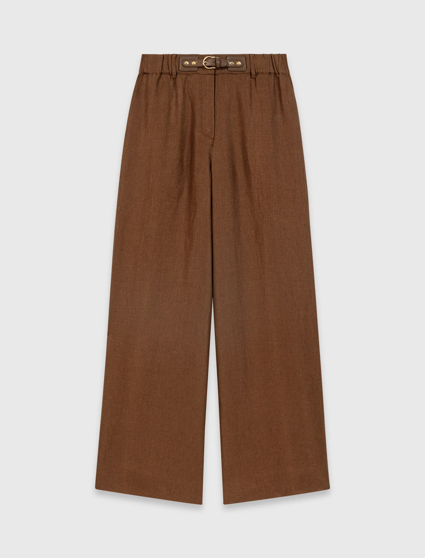 Linen-Blend Trousers Brown - Image 8