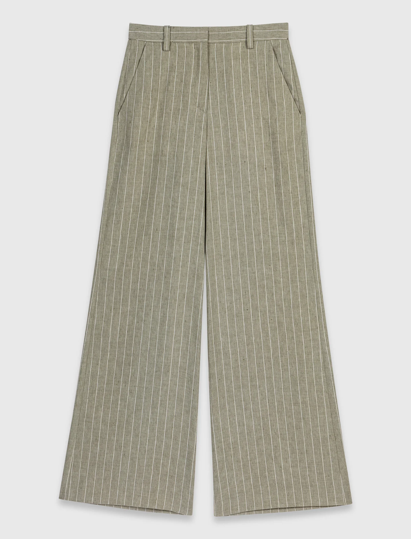 Linen-Blend Suit Trousers Khaki - Image 7