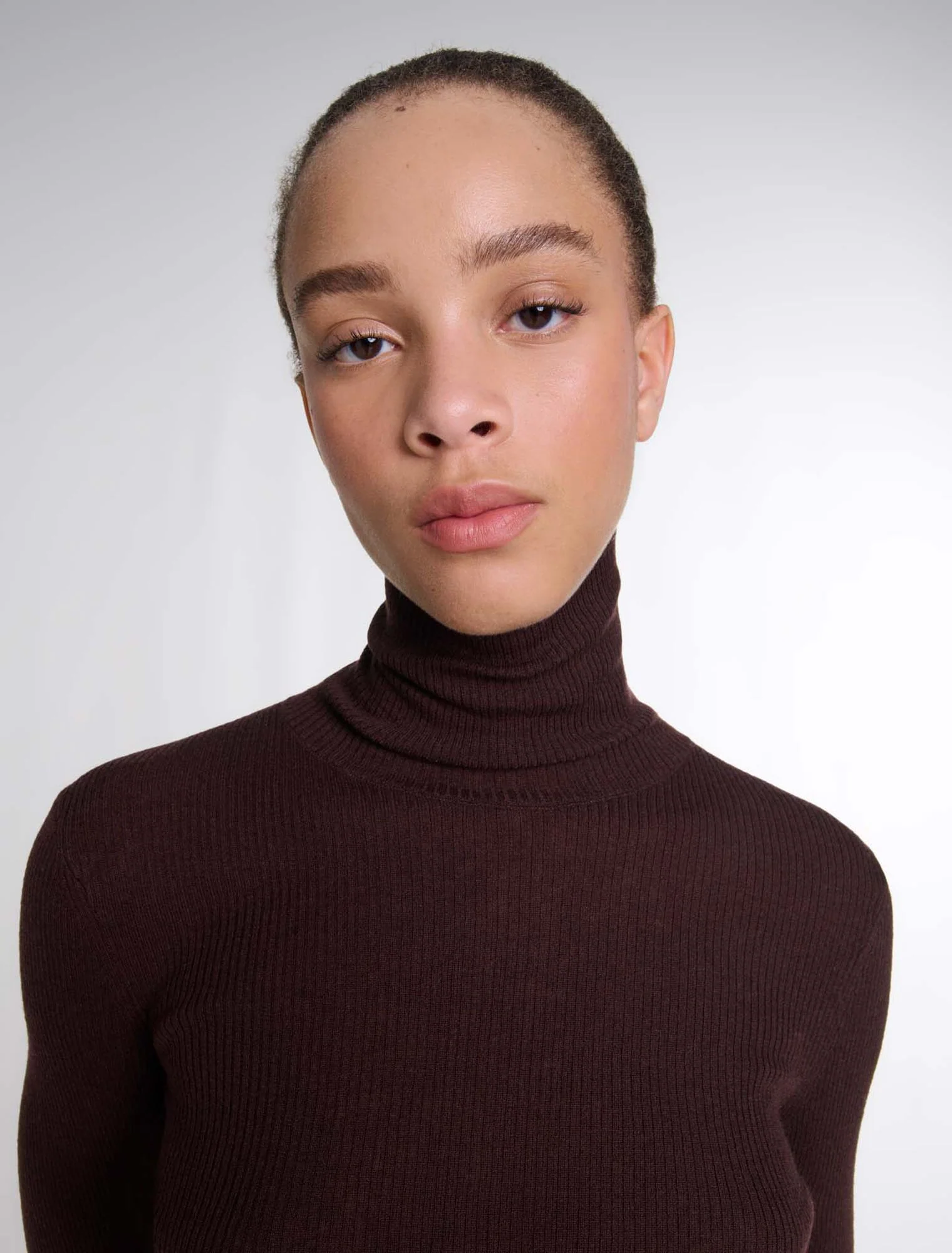 Wool and silk jumper Brown - Image 5