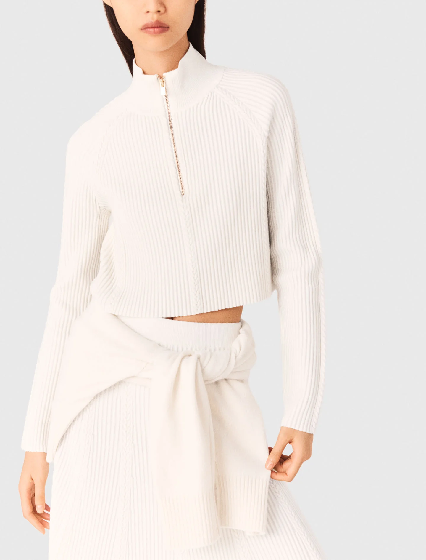High-neck jumper Ecru - Image 3