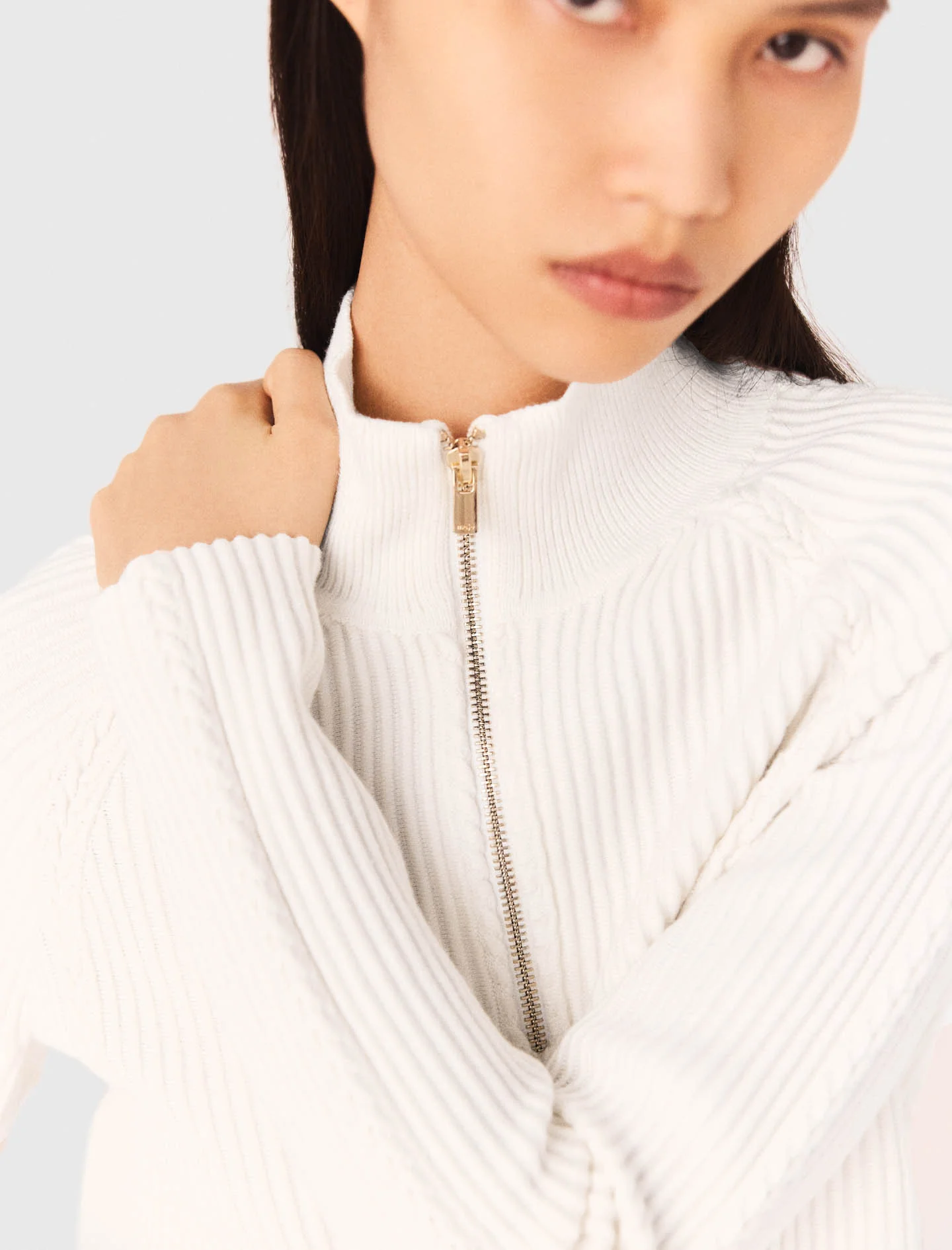 High-neck jumper Ecru - Image 4