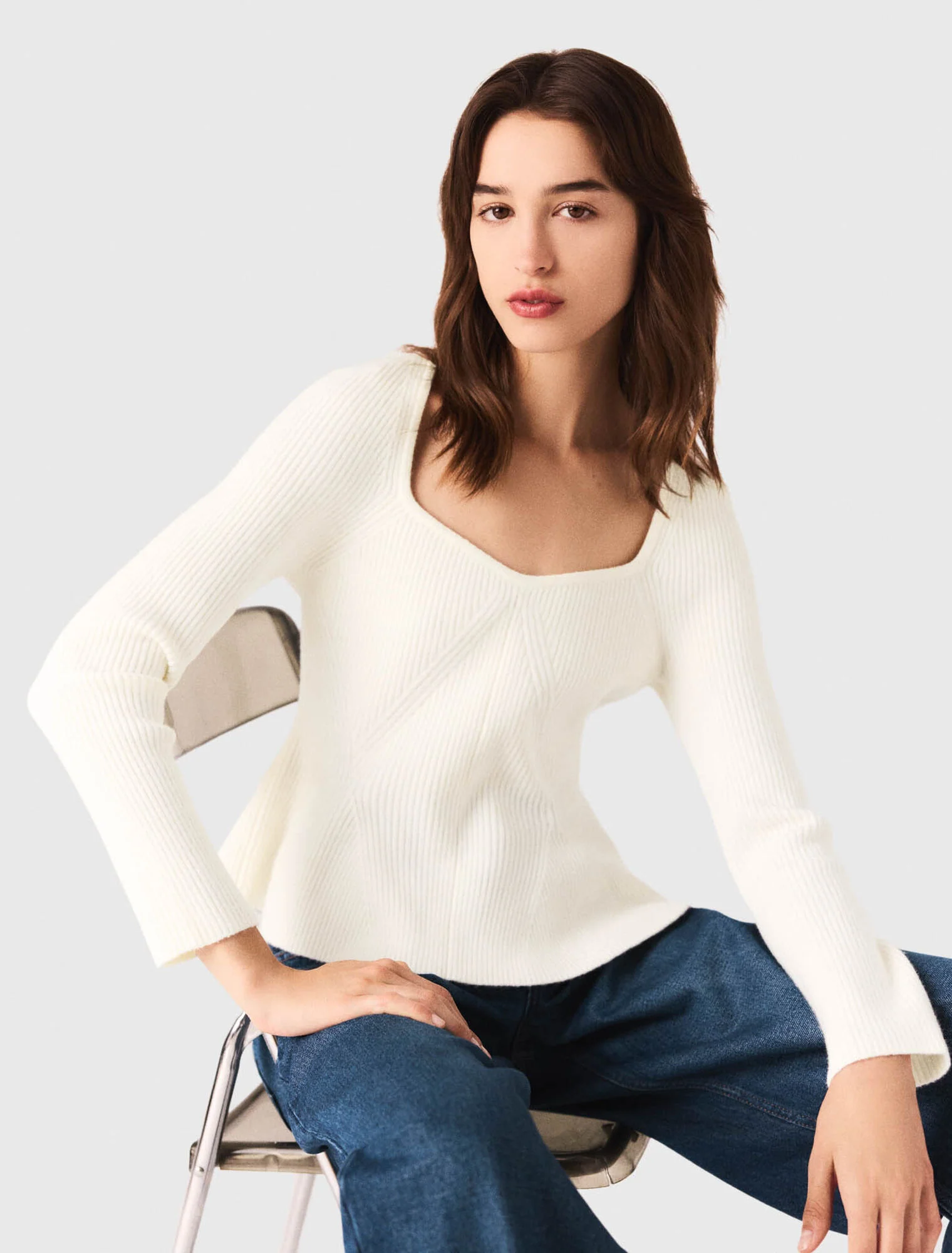 Peplum jumper Ecru - Image 5