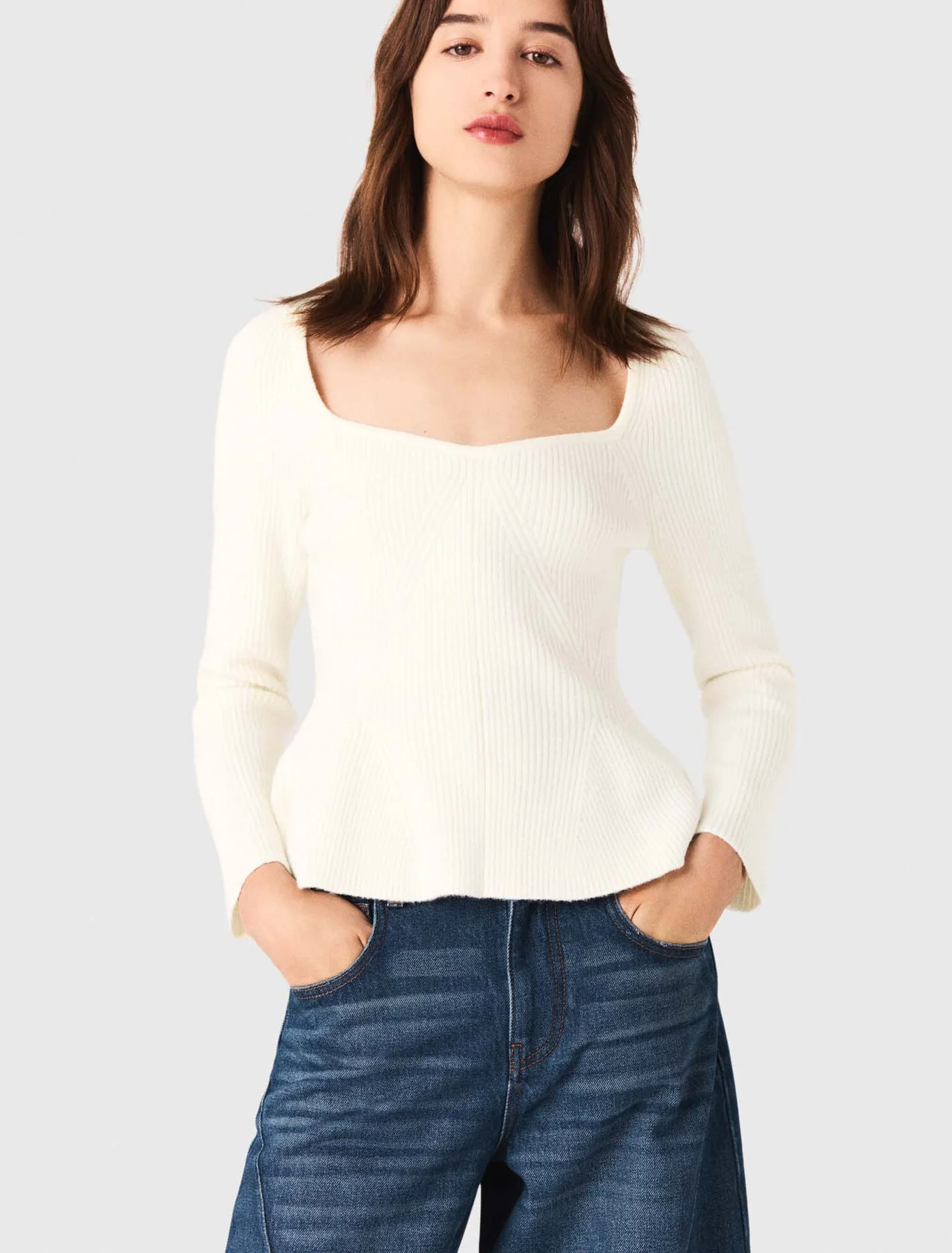 Peplum jumper Ecru - Image 6