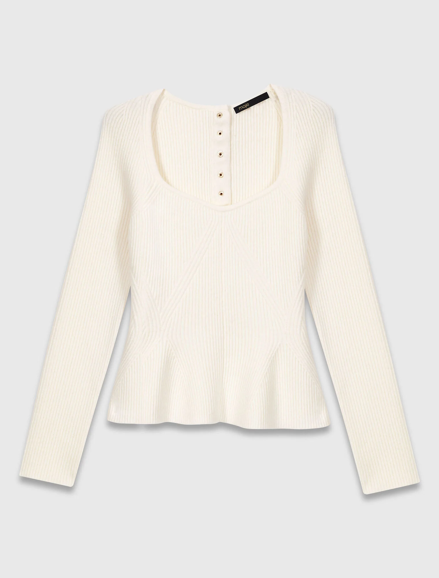 Peplum jumper Ecru - Image 8