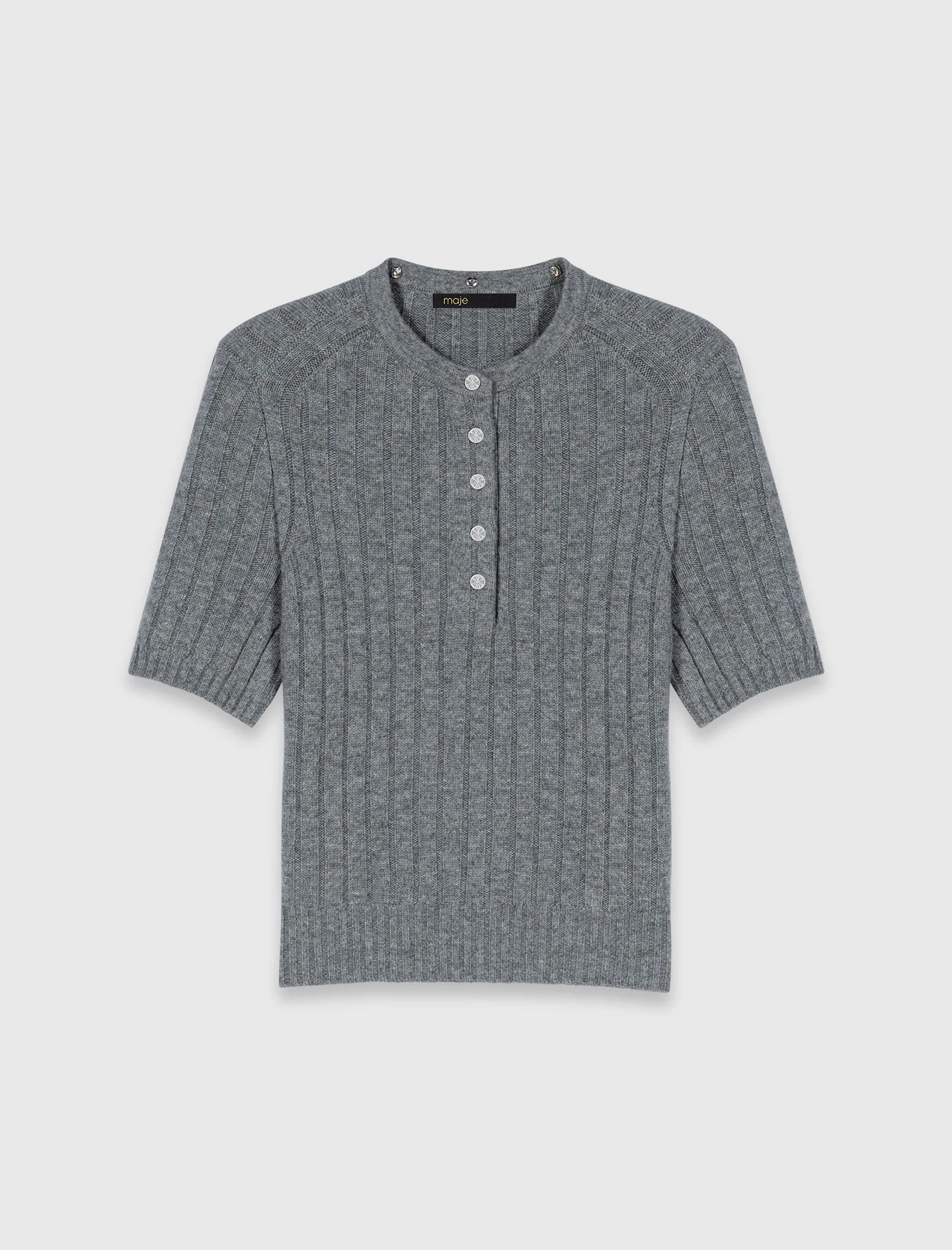Removable Beaded Collar Jumper Grey - Image 6