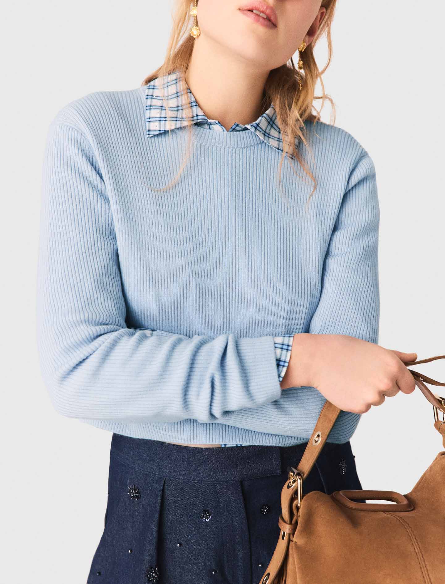 Jewel-Button Back Jumper Blue Sky - Image 7