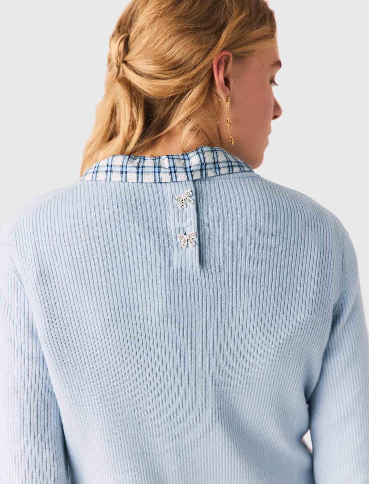 Jewel-Button Back Jumper Blue Sky - Image 8