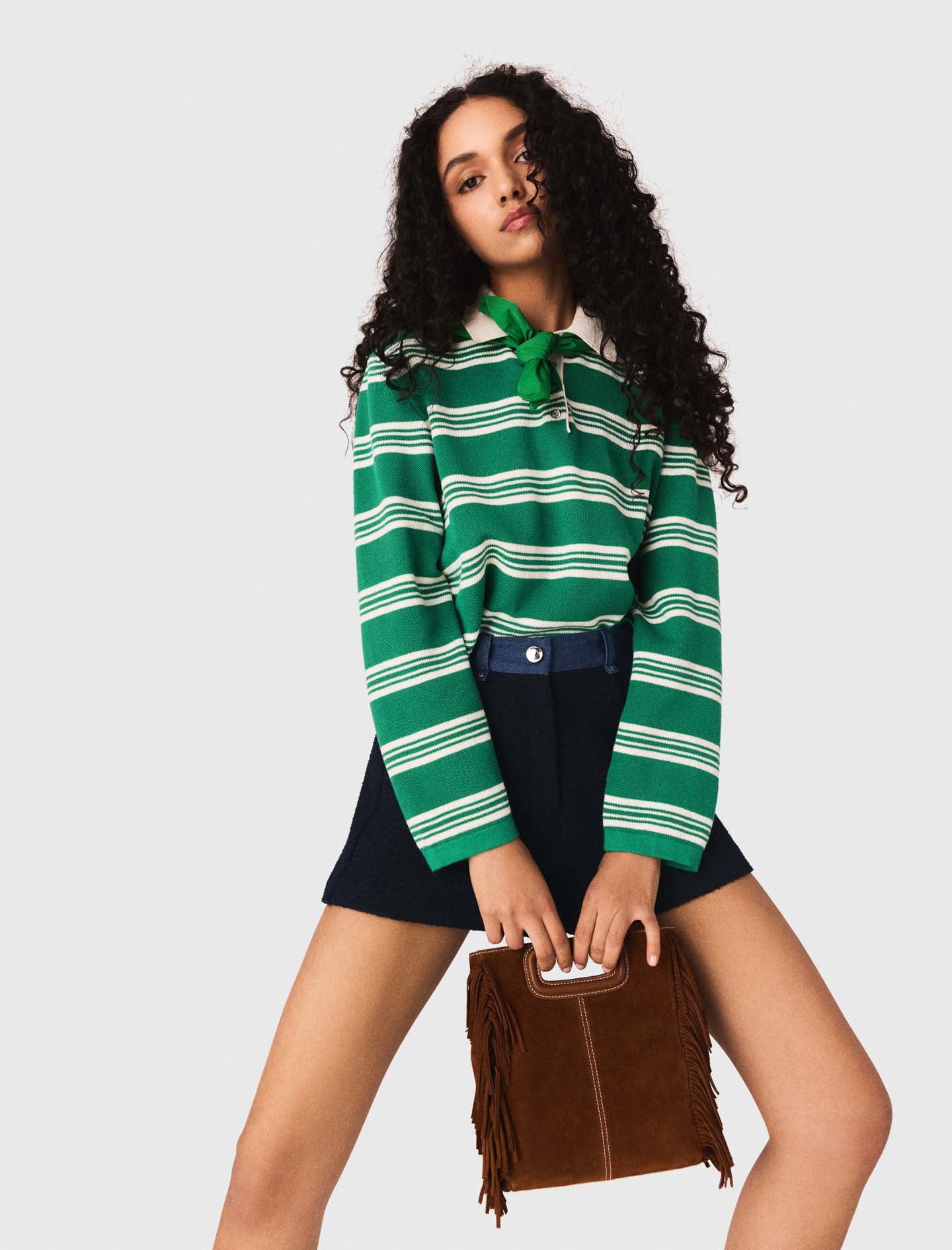 Cropped striped polo jumper - Image 5