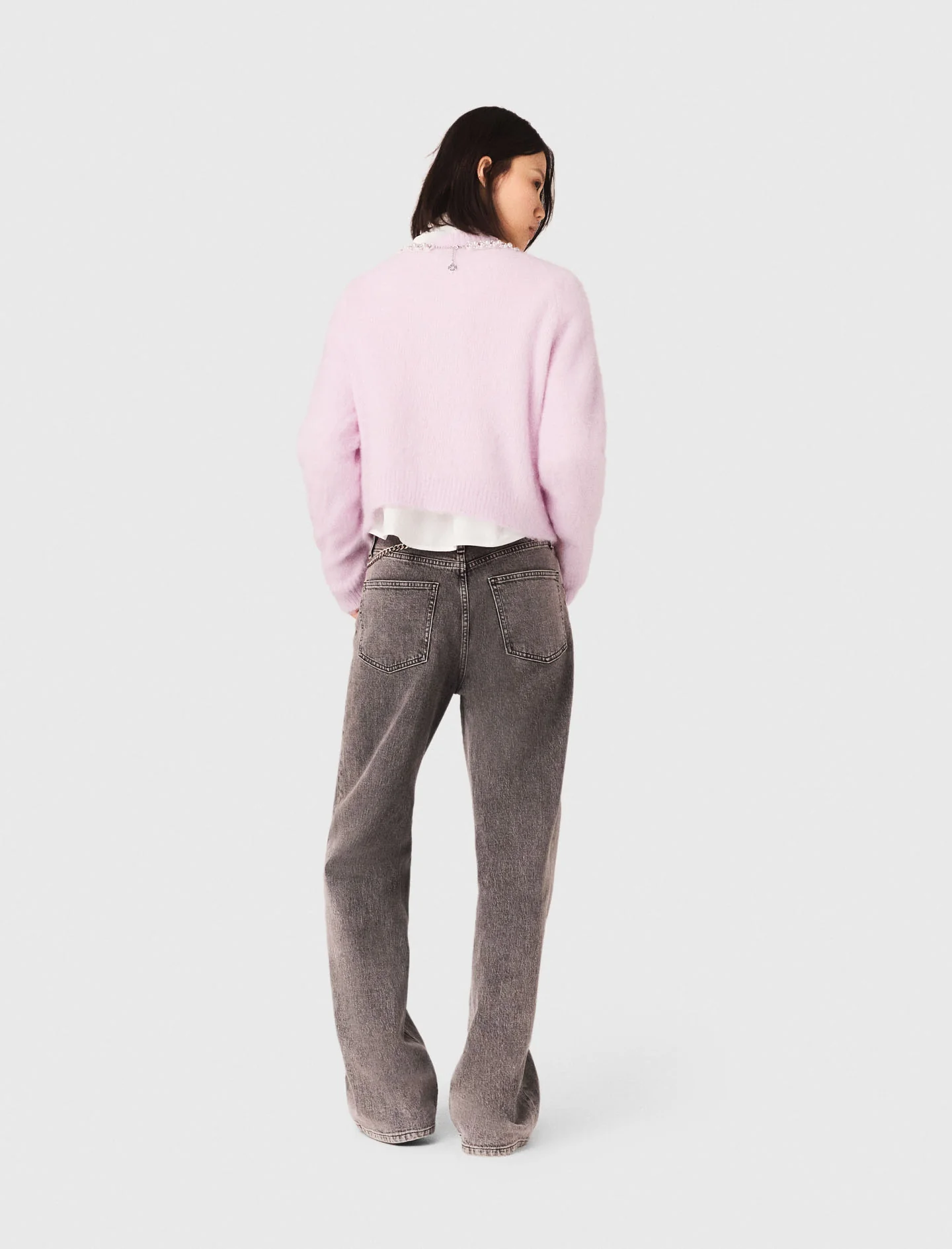 Removable Jewel Collar Jumper Pink - Image 3