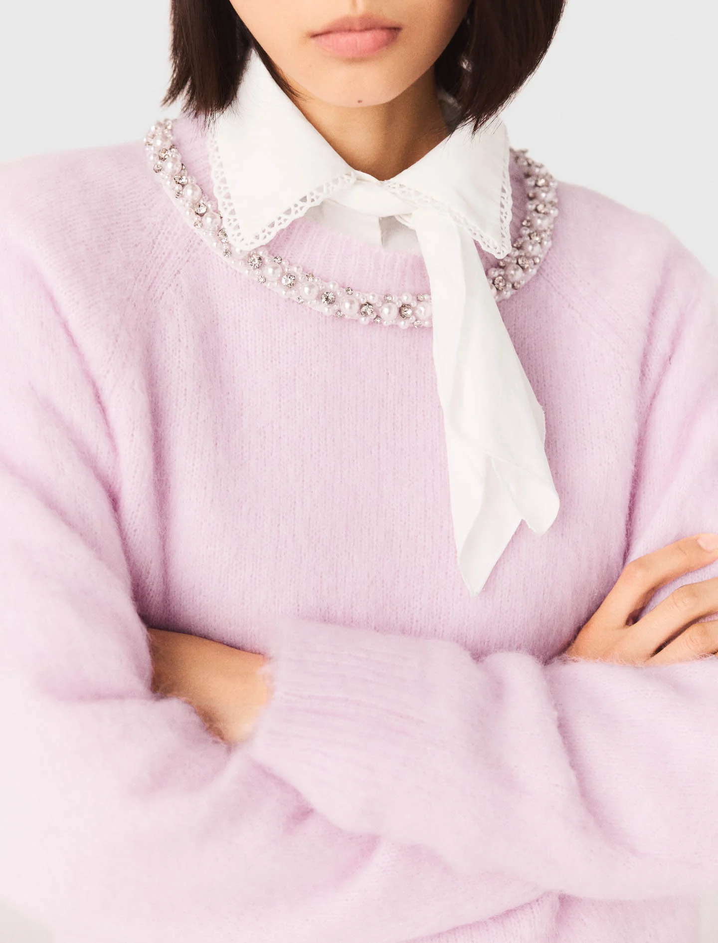 Removable Jewel Collar Jumper Pink - Image 6
