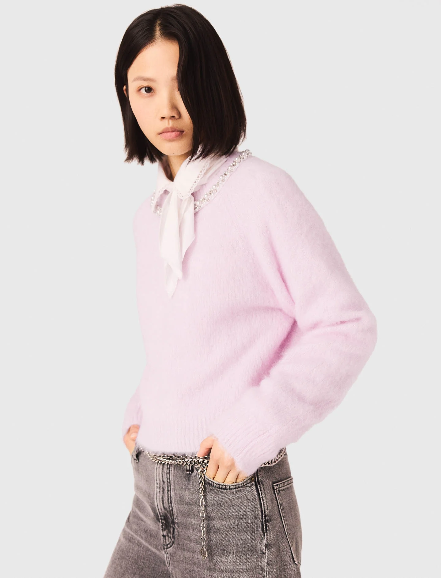 Removable Jewel Collar Jumper Pink - Image 7