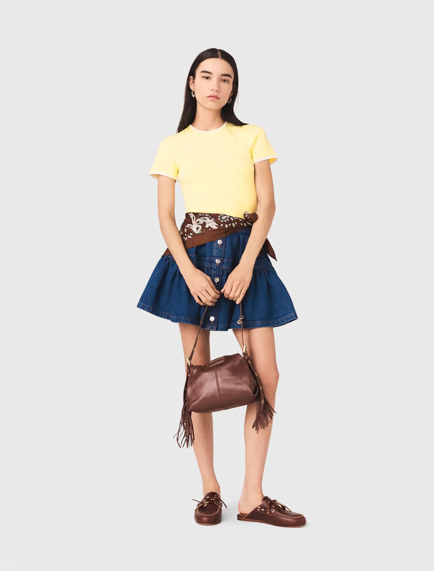 Round Back Cut-Out Jumper Pale Yellow