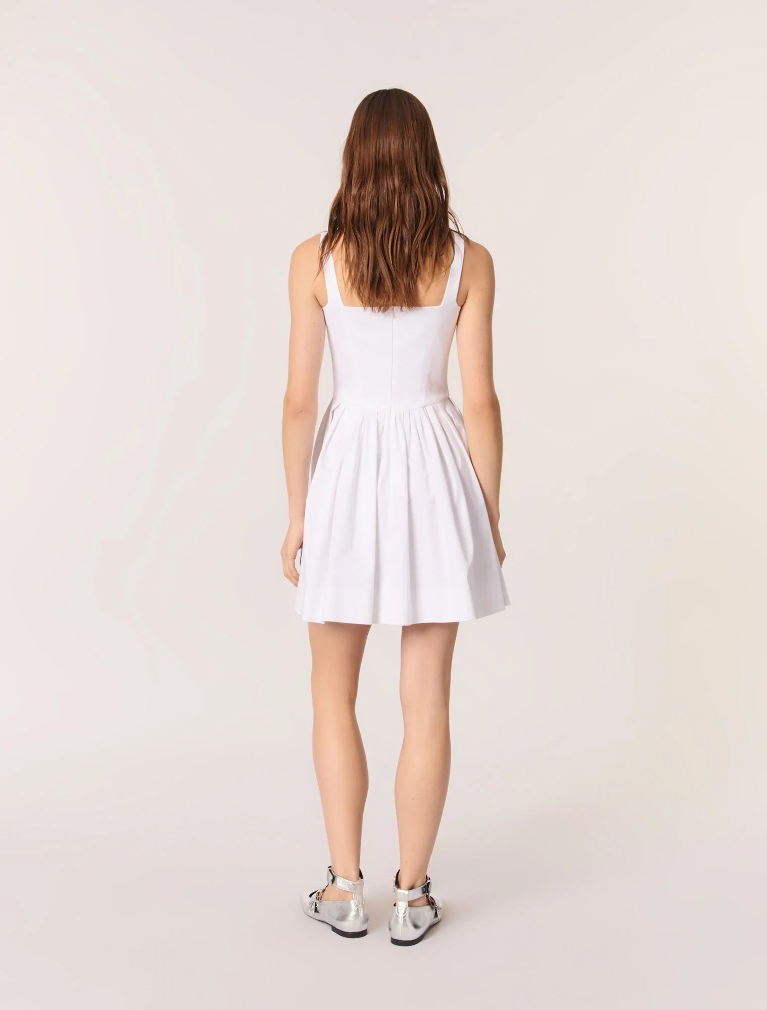 Short cotton dress White - Image 3