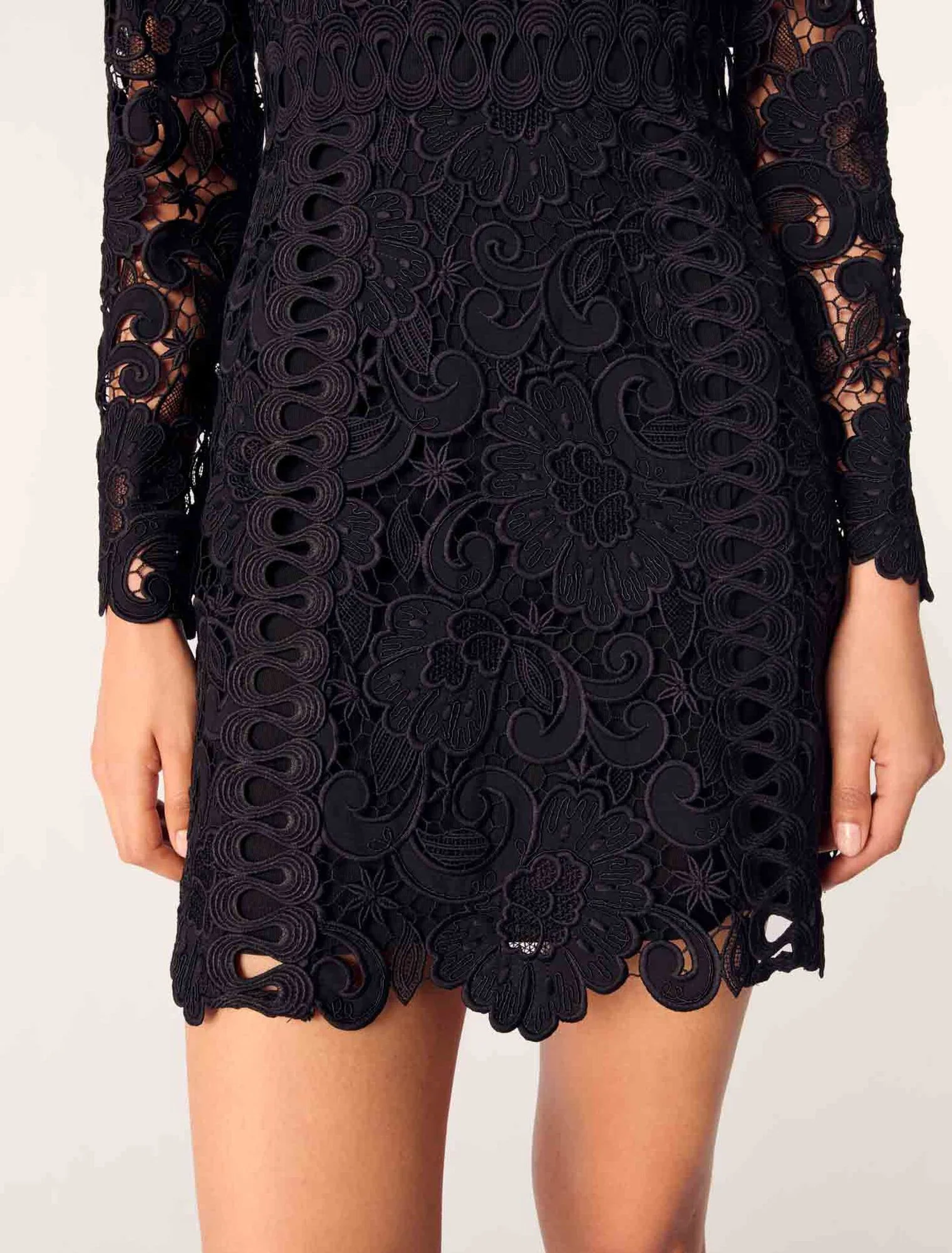 Short guipure dress Black - Image 5