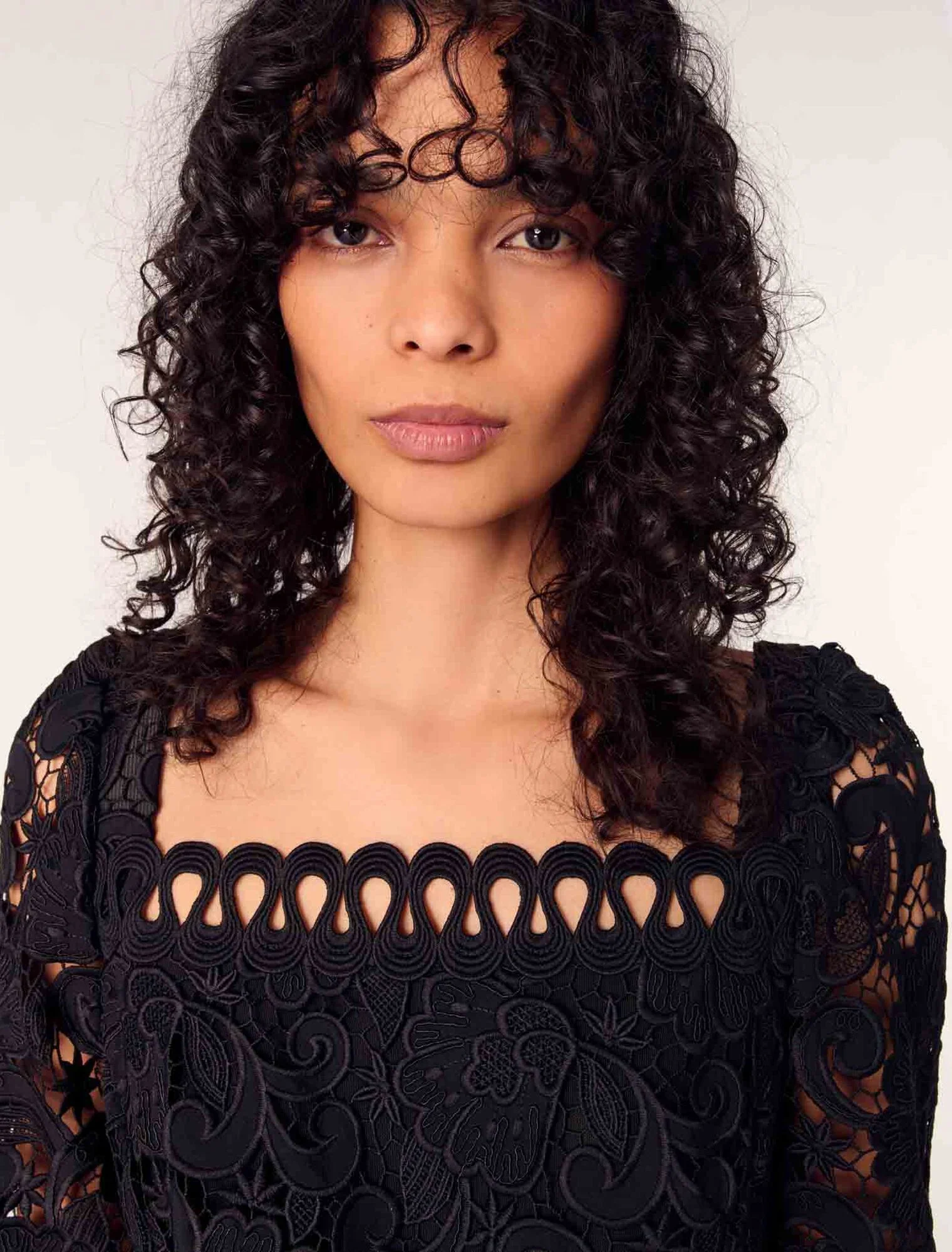 Short guipure dress Black - Image 6