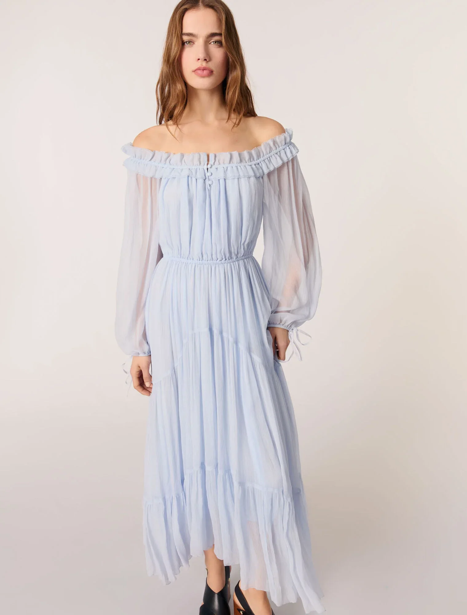 Chiffon maxi dress Blue Sky - Image 4