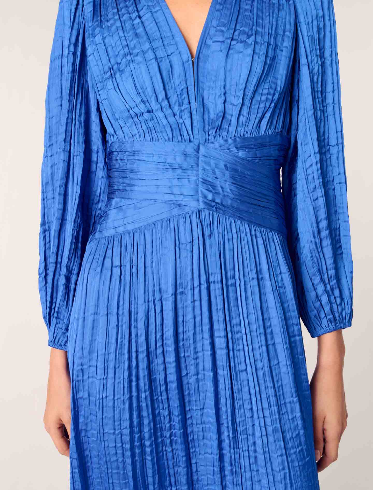 Long satiny dress Blue - Image 7