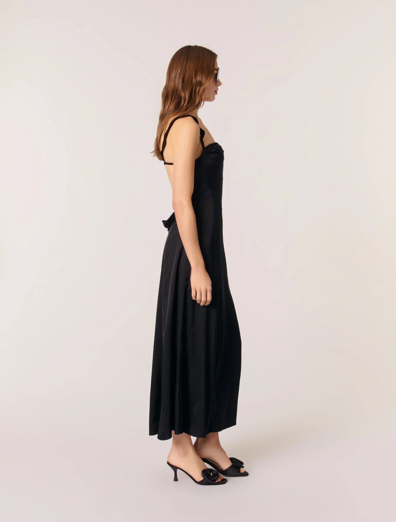 Satin-look maxi dress Black - Image 2