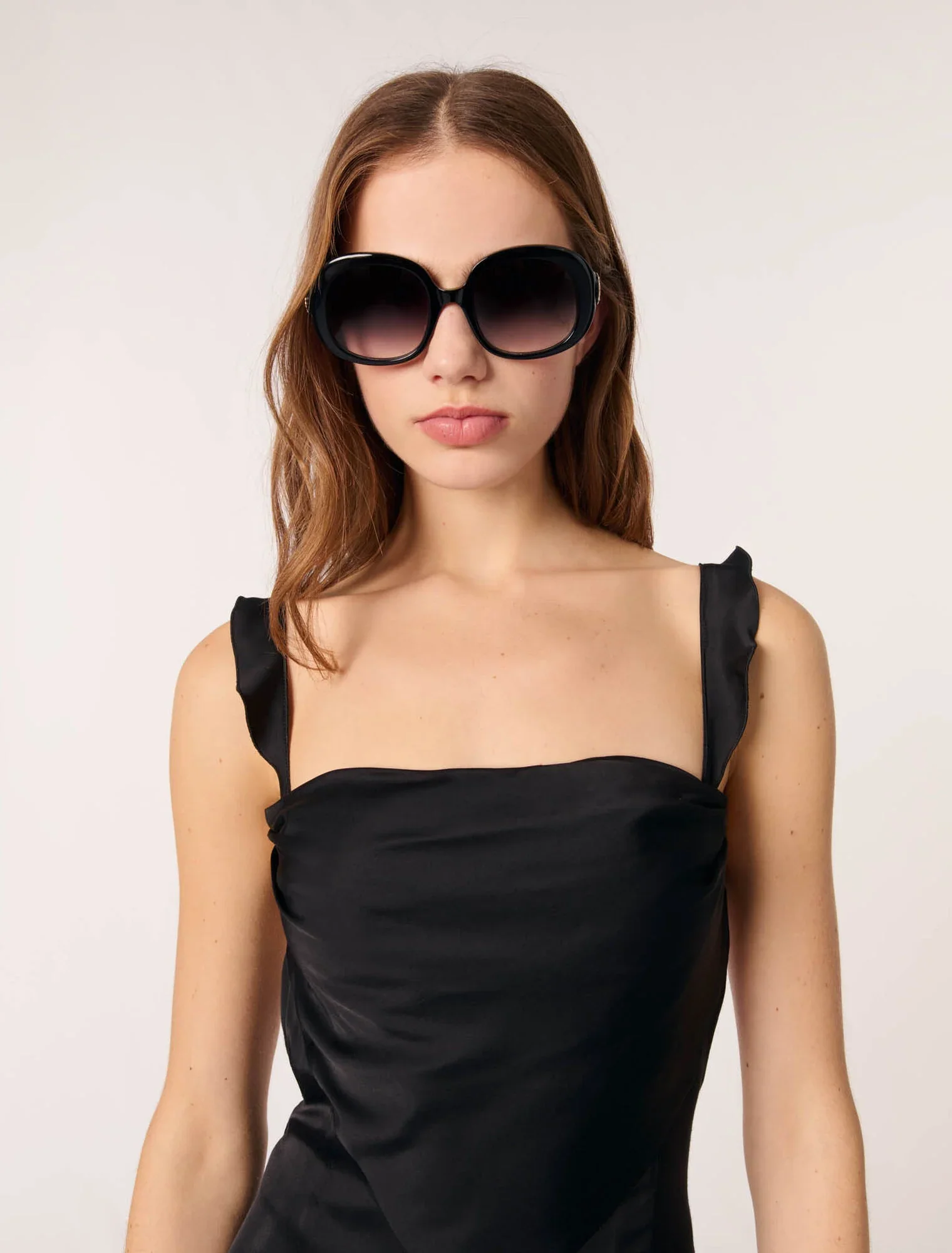 Satin-look maxi dress Black - Image 4