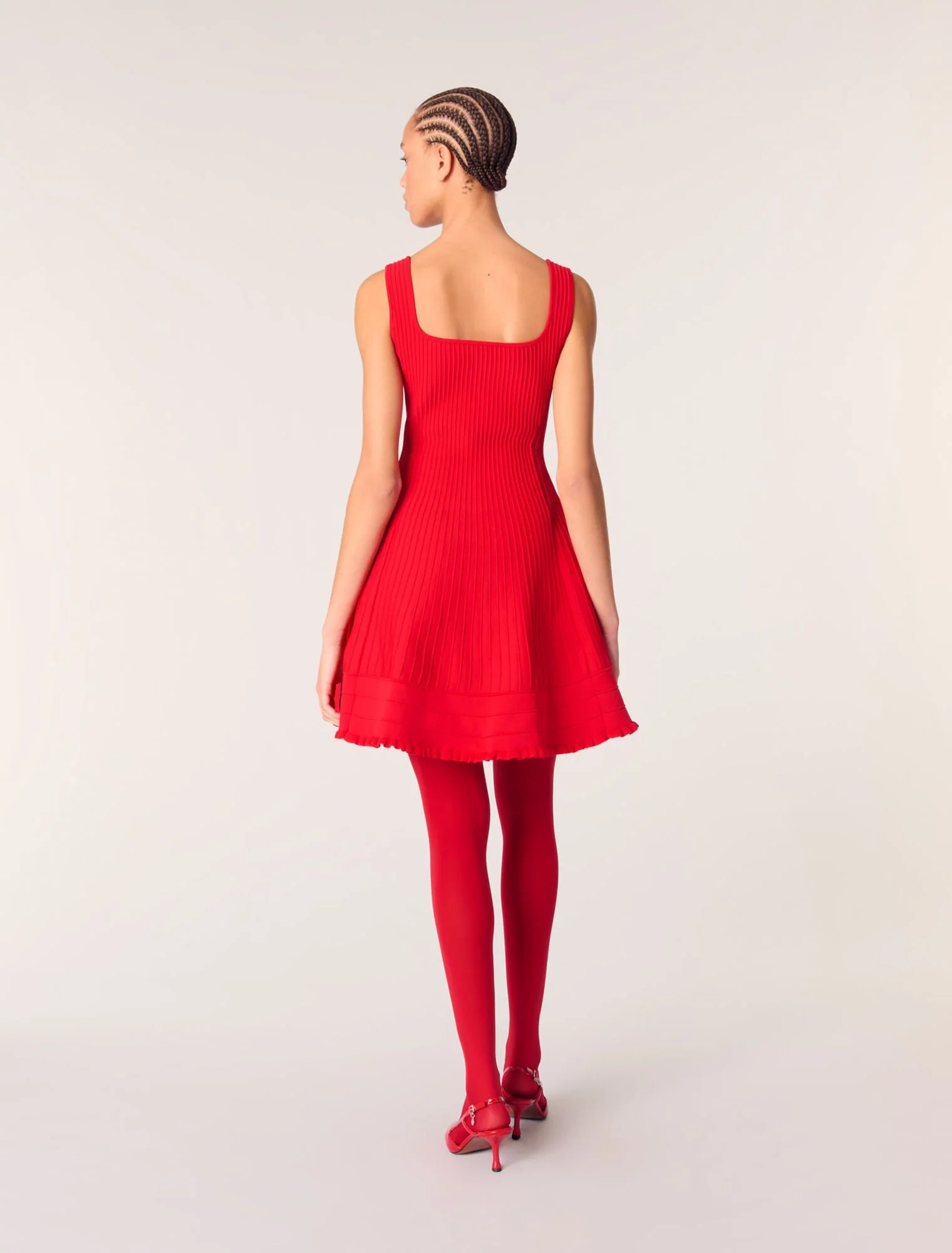 Short knit dress Red - Image 3