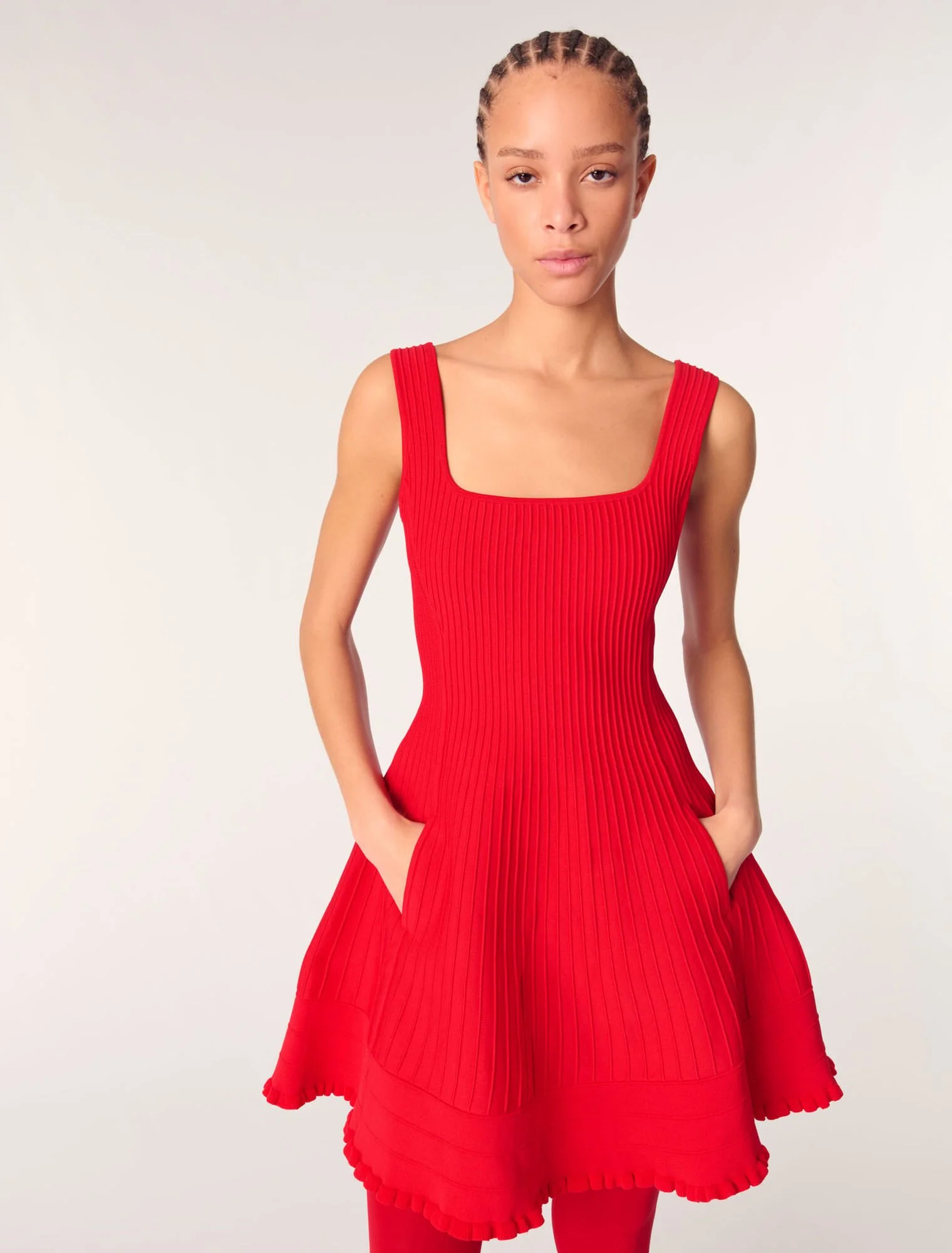 Short knit dress Red - Image 4