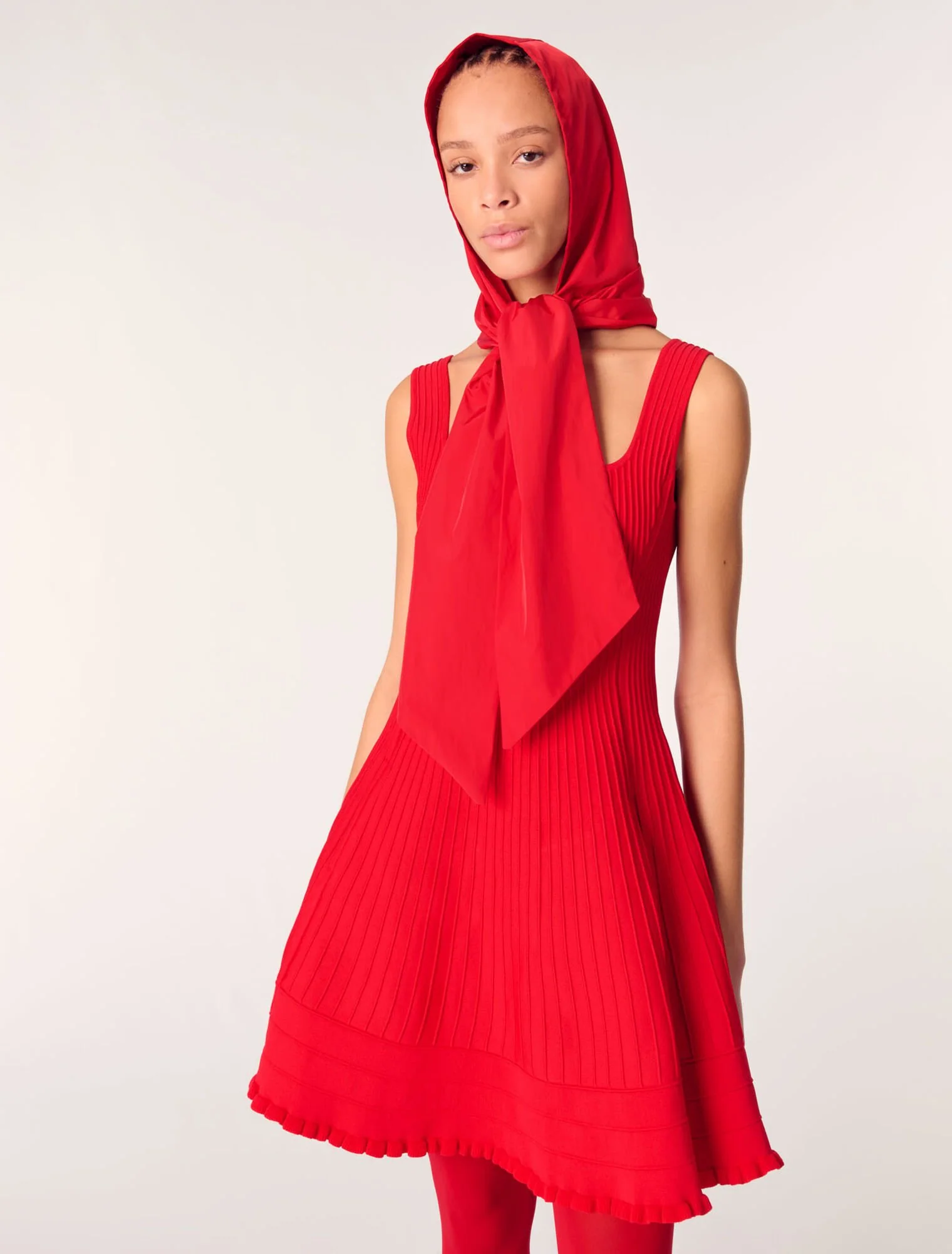 Short knit dress Red - Image 7