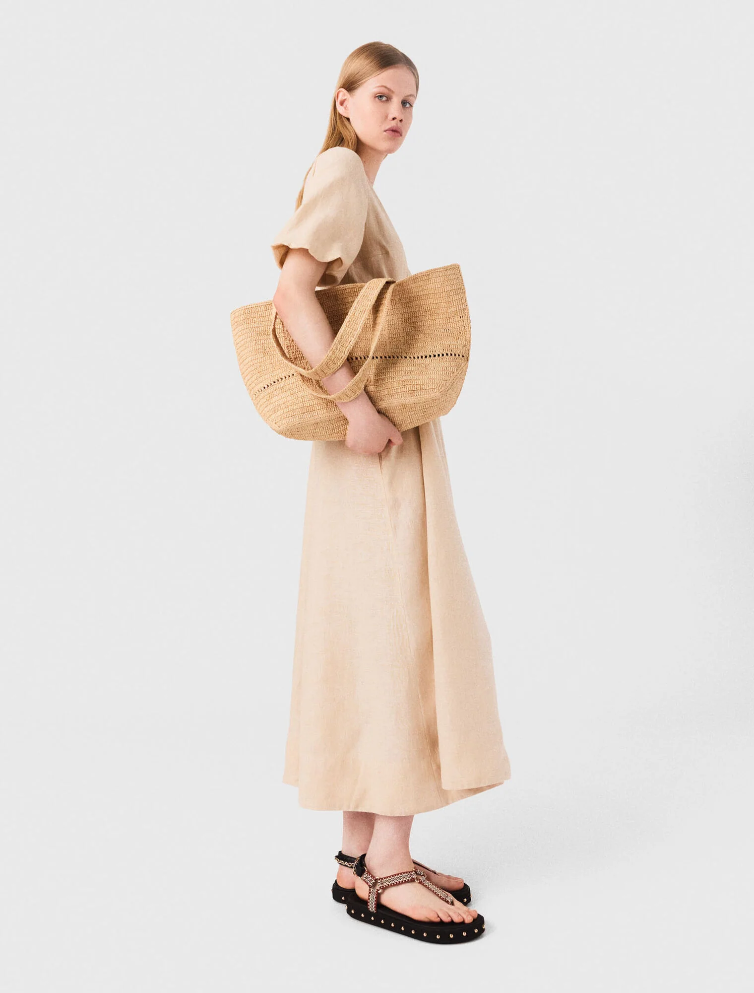 Linen maxi dress Beige - Image 2